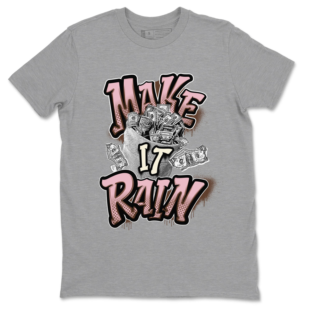 Dunk Cacao Wow And Pink Foam shirts to match jordans Make It Rain Money sneaker match tees Dunk Cacao Wow And Pink Foam Drip Gear Zone streetwear brand Heather Grey 2 unisex cotton tee