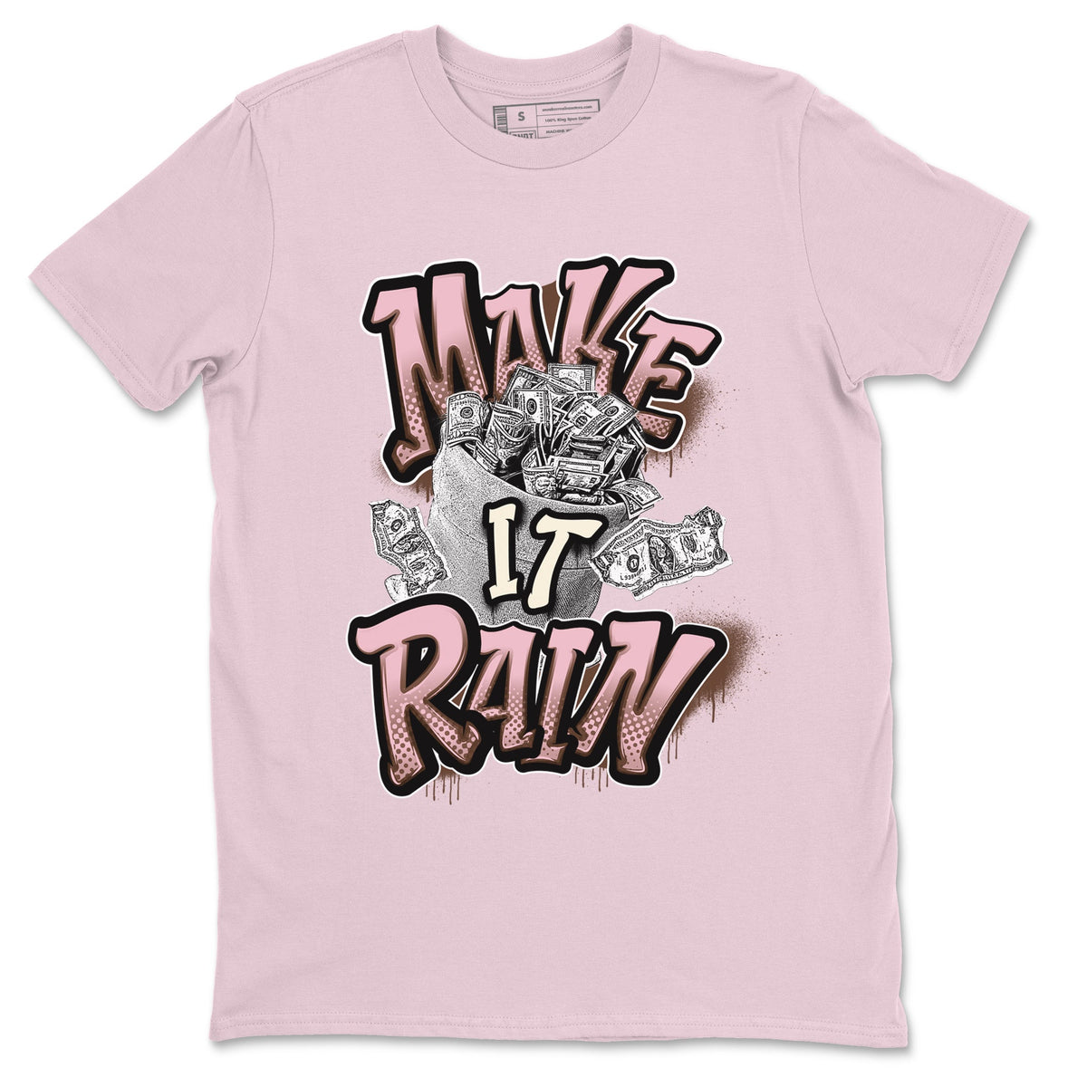 Dunk Cacao Wow And Pink Foam shirts to match jordans Make It Rain Money sneaker match tees Dunk Cacao Wow And Pink Foam Drip Gear Zone streetwear brand Pink 2 unisex cotton tee