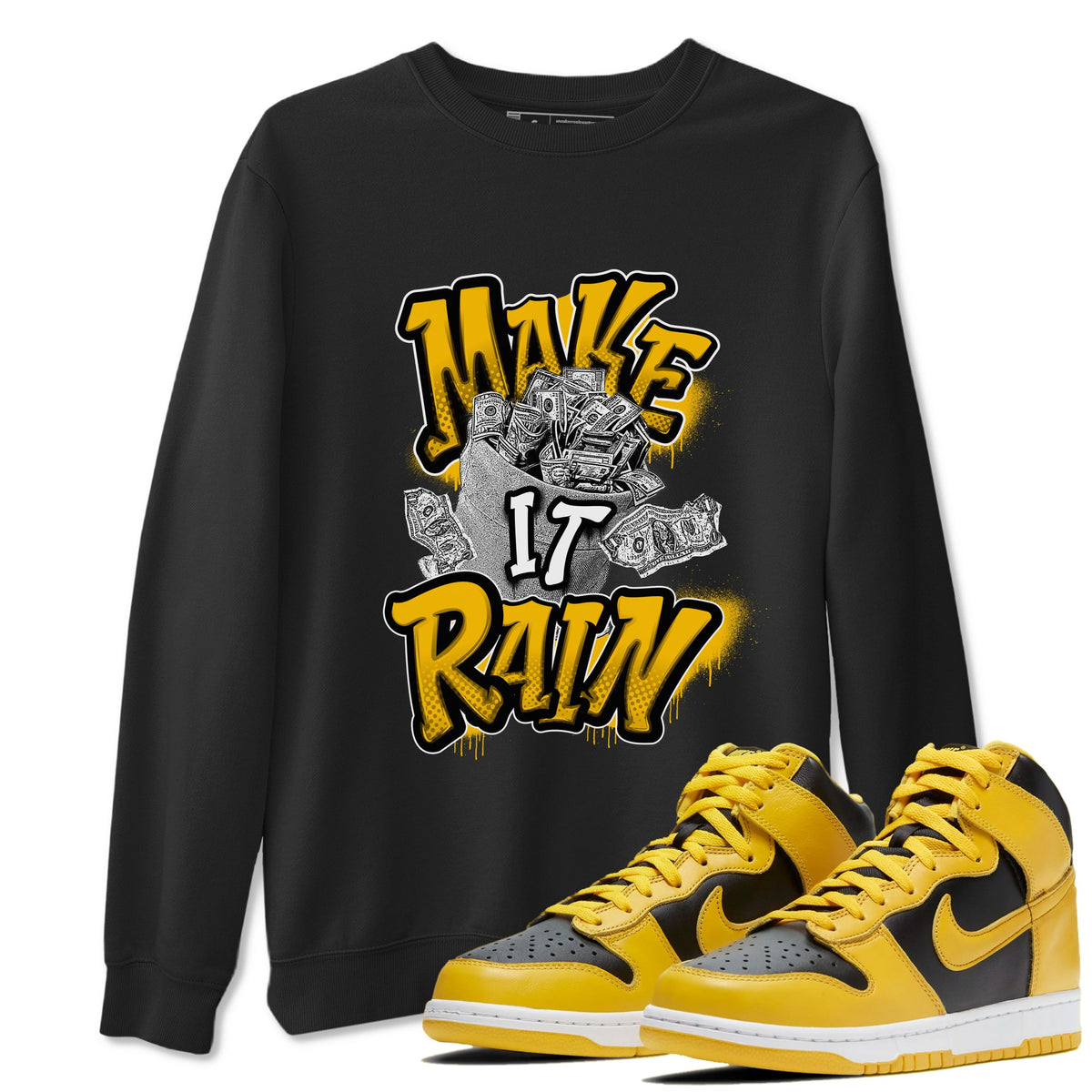 Dunk High Wu Tang shirts to match jordans Make It Rain Money sneaker match tees Dunk High Wu Tang match shoes to clothes Drip Gear Zone unisex cotton Black 1 shirts