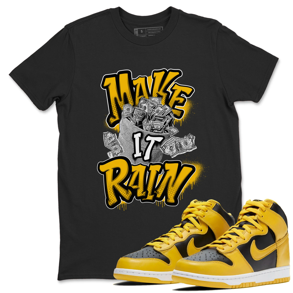Dunk High Wu Tang shirts to match jordans Make It Rain Money sneaker match tees Dunk High Wu Tang match shoes to clothes Drip Gear Zone unisex cotton Black 1 shirts