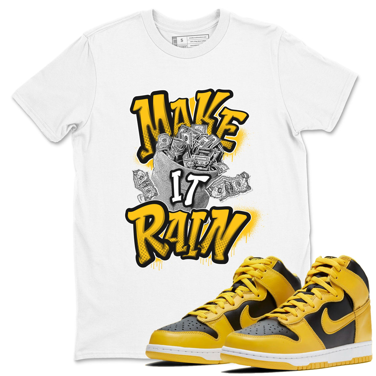 Dunk High Wu Tang shirts to match jordans Make It Rain Money sneaker match tees Dunk High Wu Tang match shoes to clothes Drip Gear Zone unisex cotton White 1 shirts
