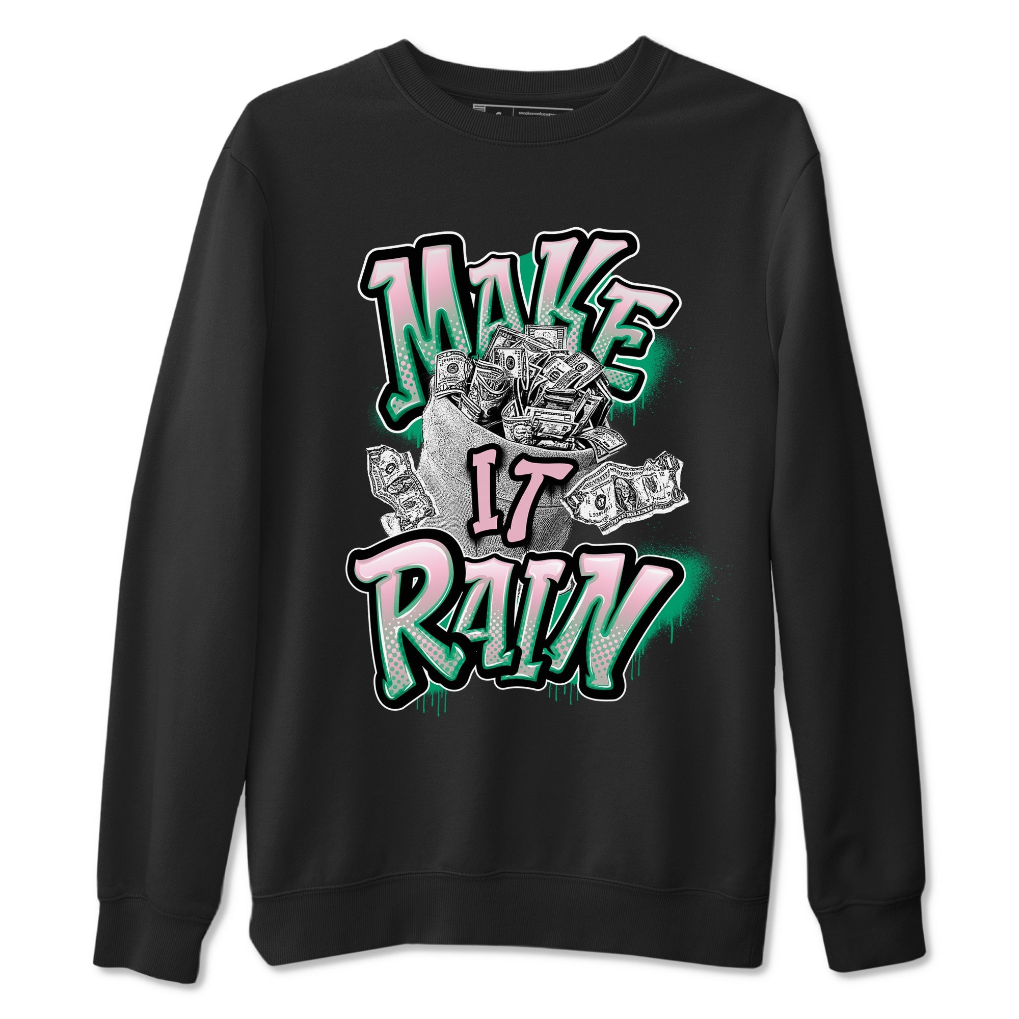 Dunk Low Medium Soft Pink Malachite shirt to match jordans Make It Rain Money sneaker tees Dunk Medium Soft Pink Malachite Drip Gear Zone unisex cotton Black 2 crew neck shirt