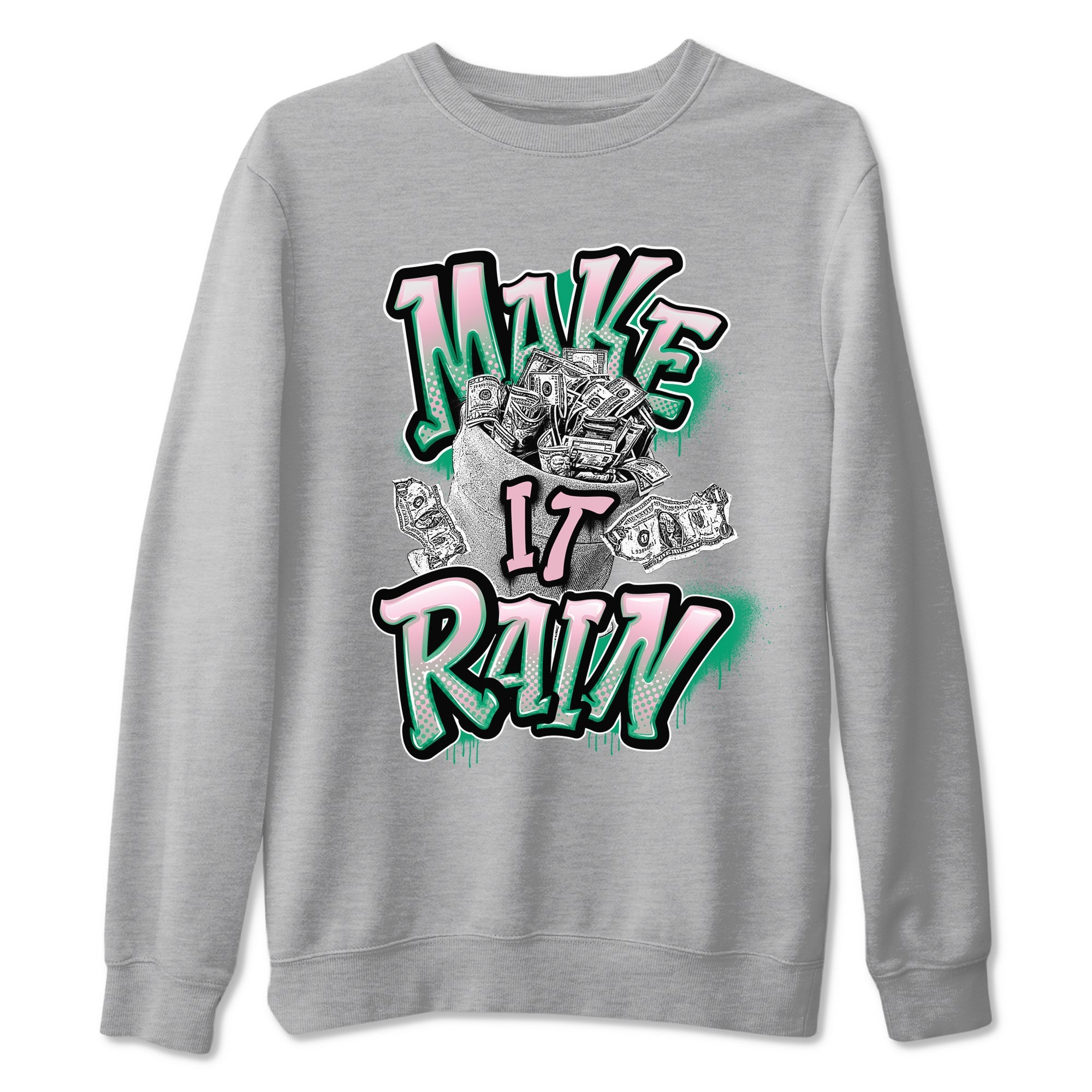 Dunk Low Medium Soft Pink Malachite shirt to match jordans Make It Rain Money sneaker tees Dunk Medium Soft Pink Malachite Drip Gear Zone unisex cotton Heather Grey 2 crew neck shirt