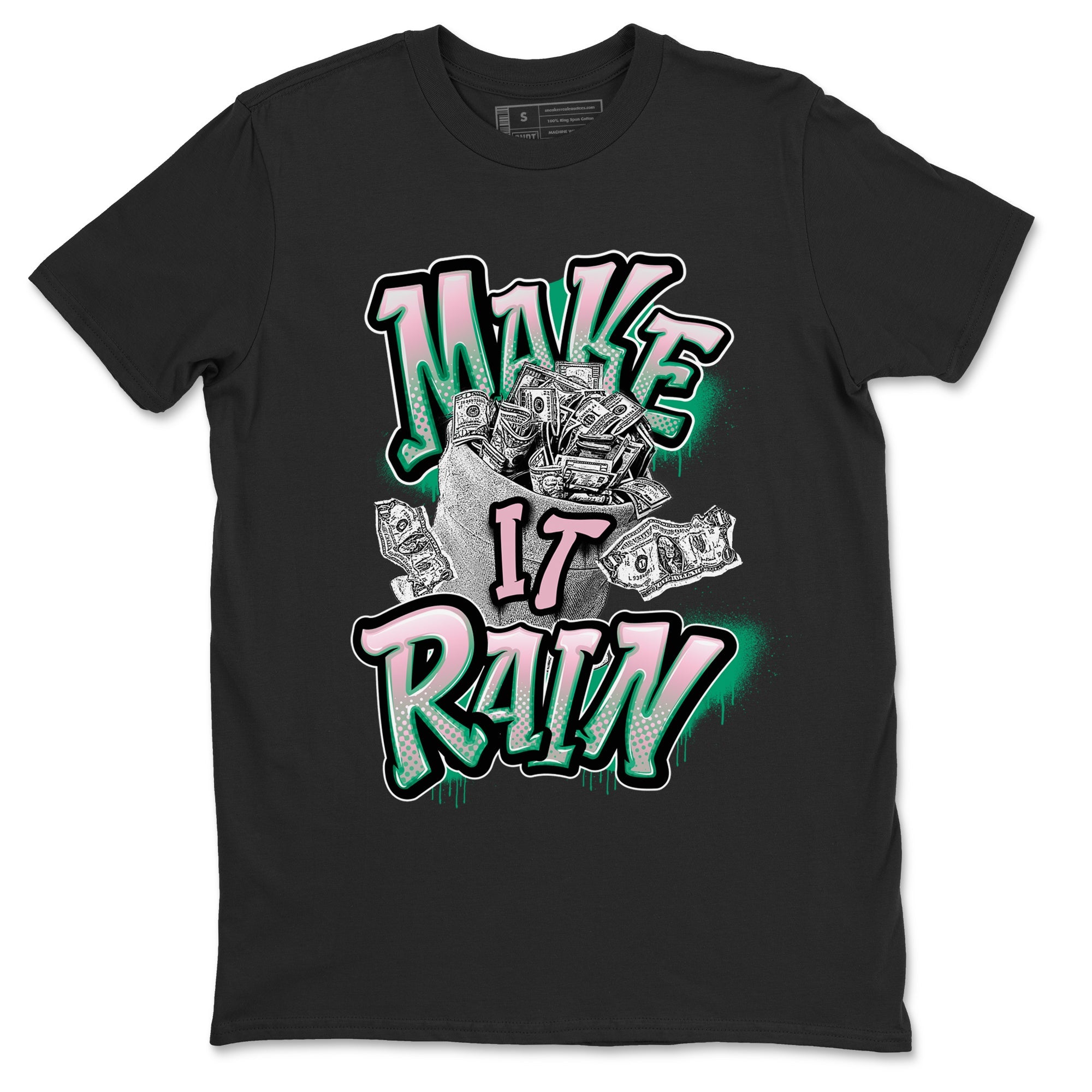 Dunk Low Medium Soft Pink Malachite shirt to match jordans Make It Rain Money sneaker tees Dunk Medium Soft Pink Malachite Drip Gear Zone unisex cotton Black 2 crew neck shirt