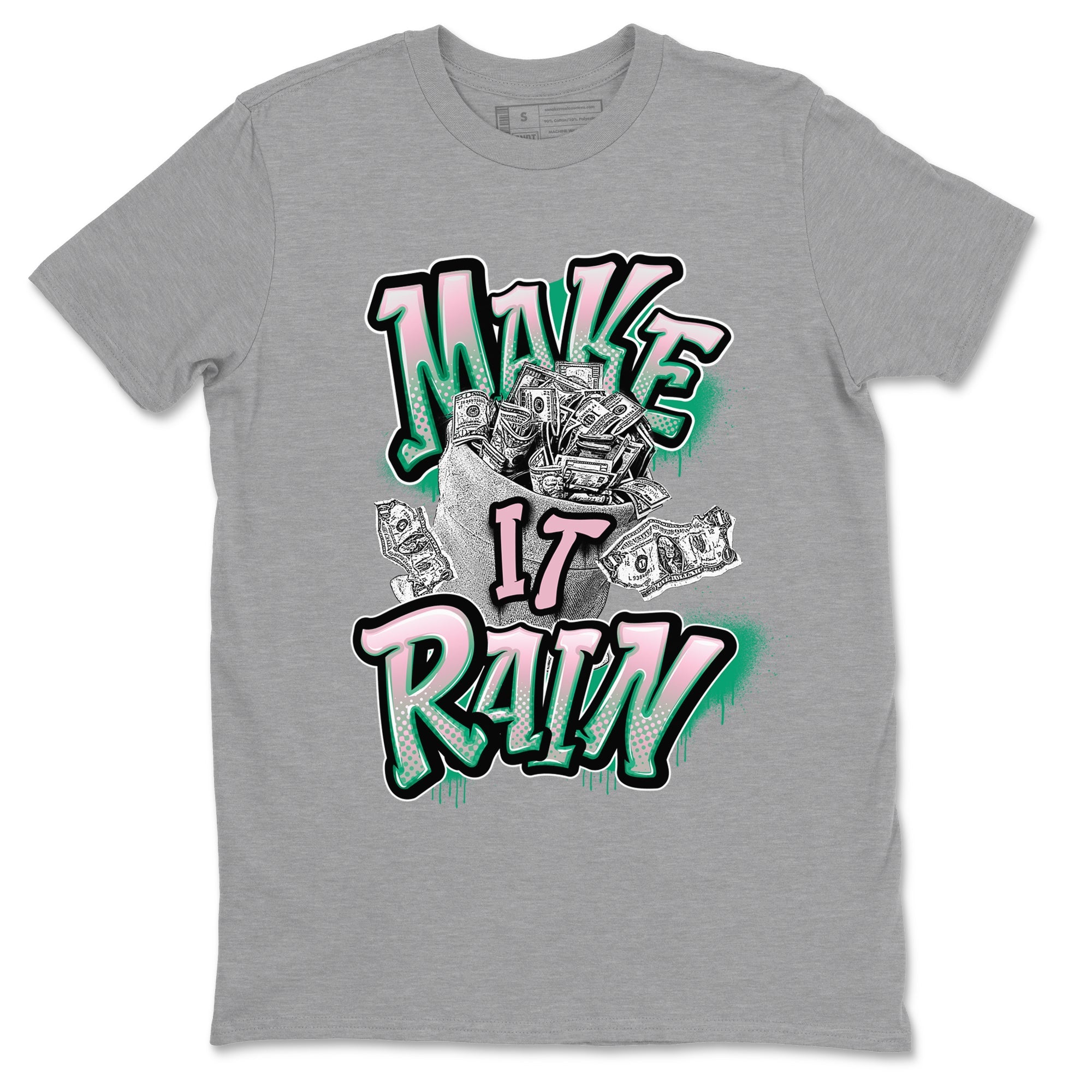 Dunk Low Medium Soft Pink Malachite shirt to match jordans Make It Rain Money sneaker tees Dunk Medium Soft Pink Malachite Drip Gear Zone unisex cotton Heather Grey 2 crew neck shirt