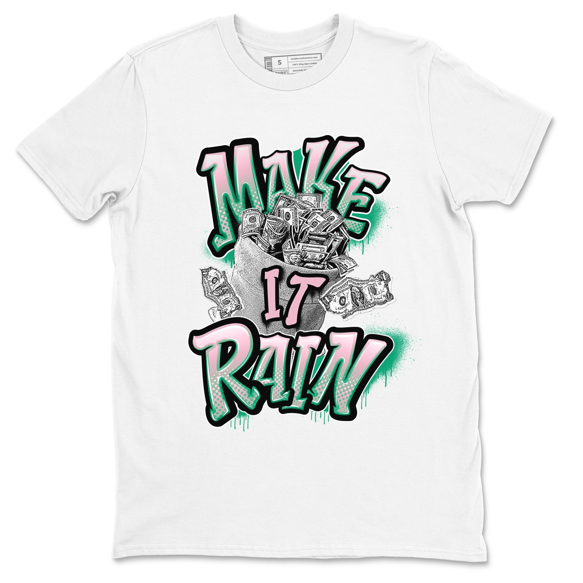 Dunk Low Medium Soft Pink Malachite shirt to match jordans Make It Rain Money sneaker tees Dunk Medium Soft Pink Malachite Drip Gear Zone unisex cotton White 2 crew neck shirt