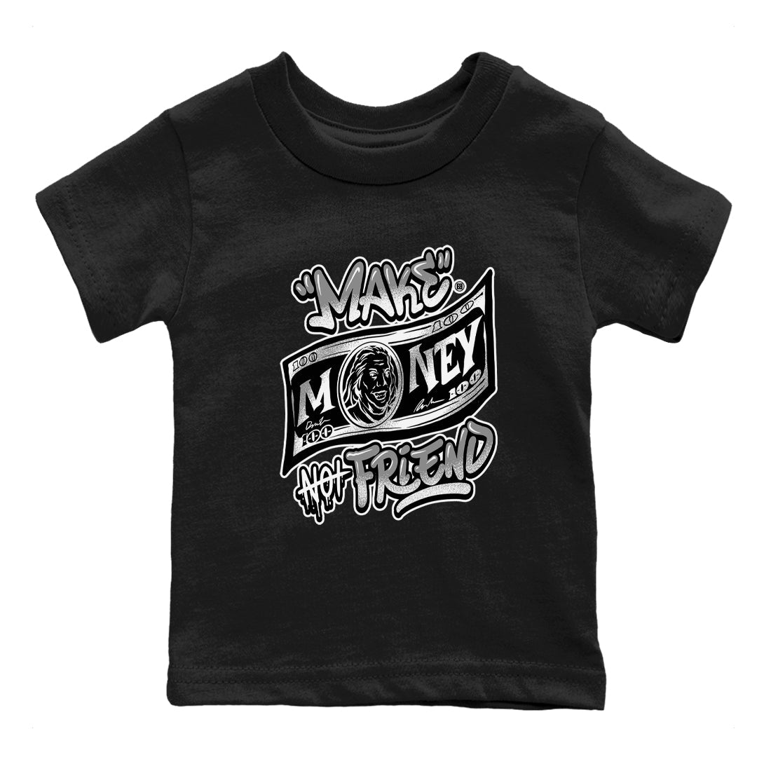 AJ1 Barons shirts to match jordans Make Money Not Friends sneaker match tees Air Jordan 1 Barons Drip Gear Zone streetwear brand Baby and Youth Black 2 cotton tee