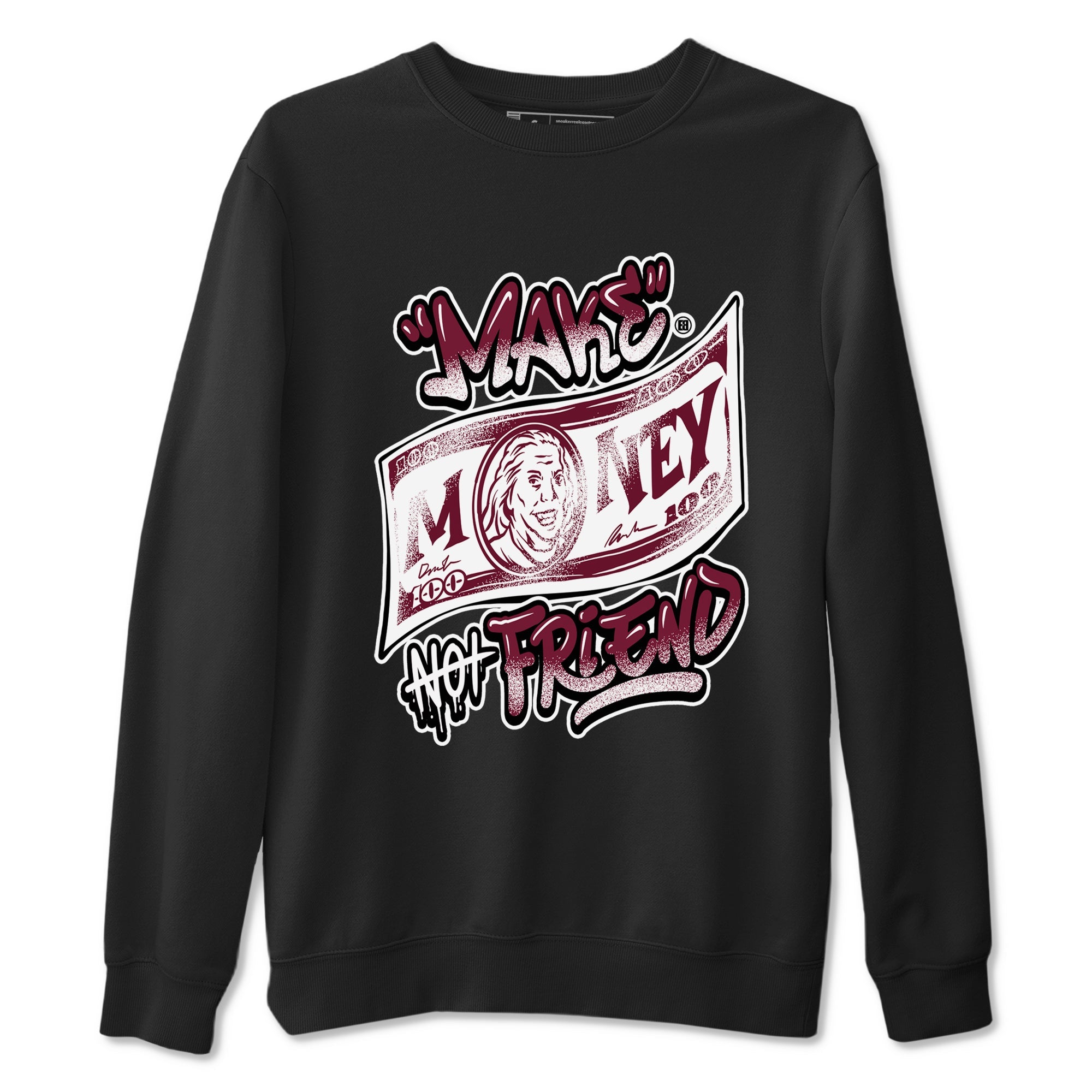 Air Jordan 1 High OG Metallic Burgundy shirts to match jordans Make Money Not Friends sneaker match tees Air Jordan 1 Metallic Burgundy Drip Gear Zone streetwear brand Black 2 unisex cotton tee