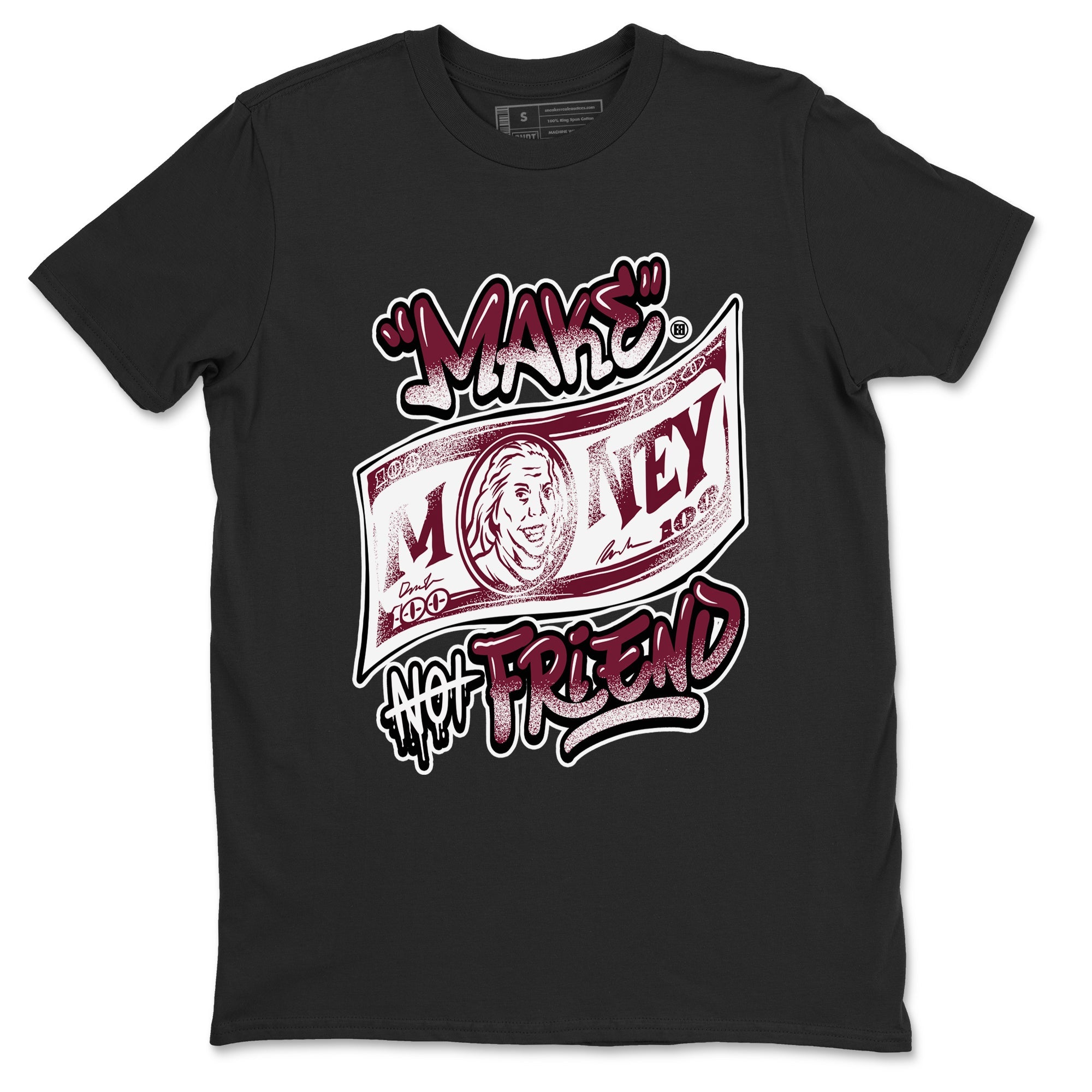 Air Jordan 1 High OG Metallic Burgundy shirts to match jordans Make Money Not Friends sneaker match tees Air Jordan 1 Metallic Burgundy Drip Gear Zone streetwear brand Black 2 unisex cotton tee