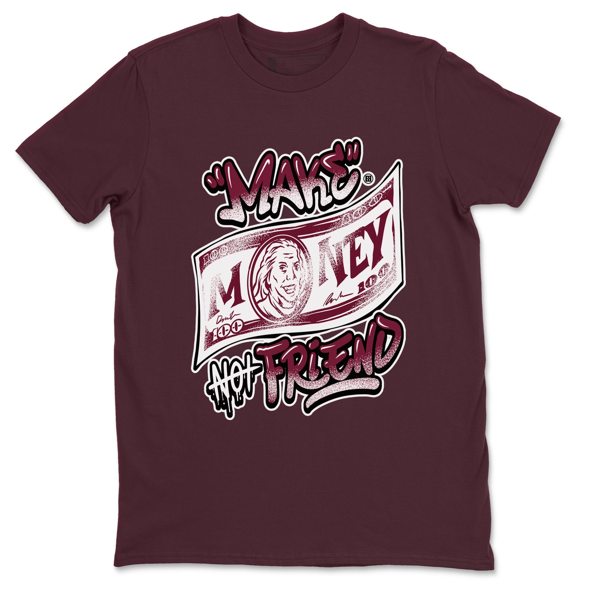 Air Jordan 1 High OG Metallic Burgundy shirts to match jordans Make Money Not Friends sneaker match tees Air Jordan 1 Metallic Burgundy Drip Gear Zone streetwear brand Maroon 2 unisex cotton tee