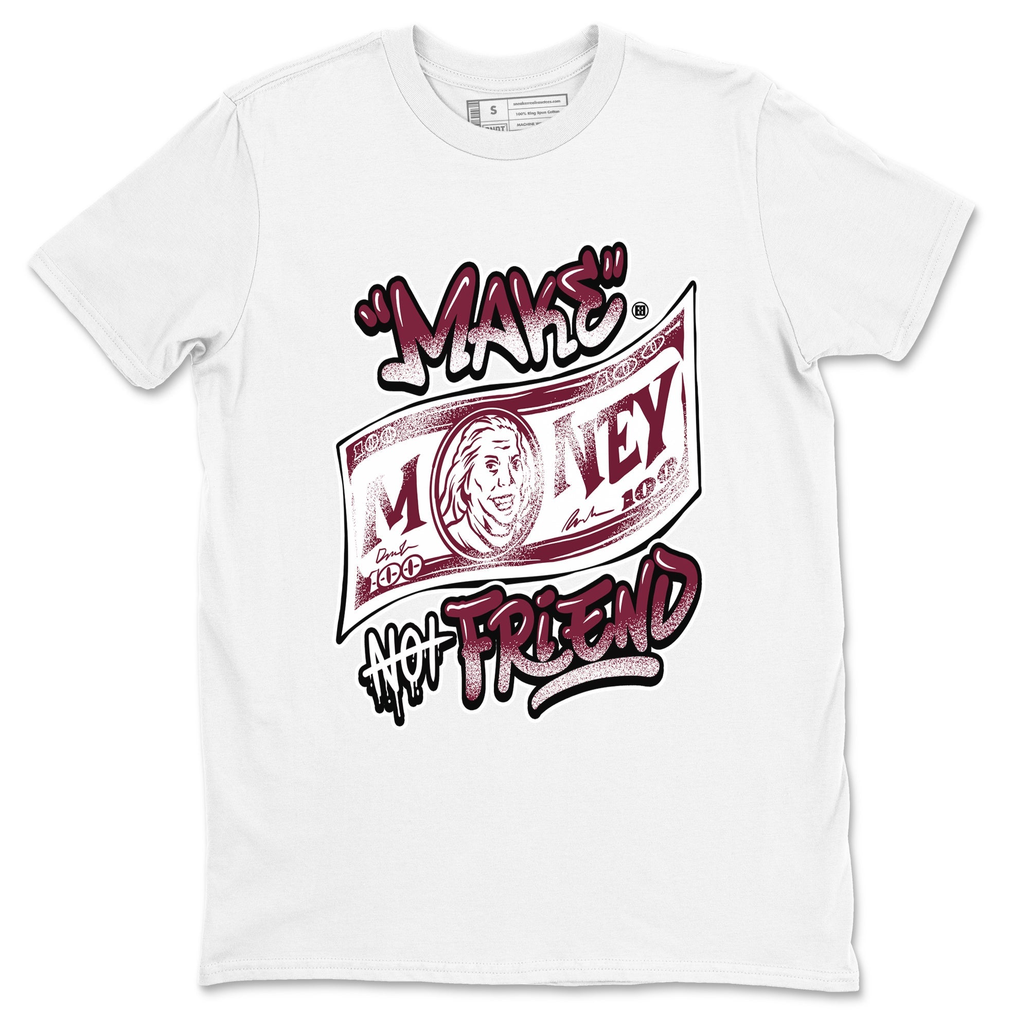 Air Jordan 1 High OG Metallic Burgundy shirts to match jordans Make Money Not Friends sneaker match tees Air Jordan 1 Metallic Burgundy Drip Gear Zone streetwear brand White 2 unisex cotton tee