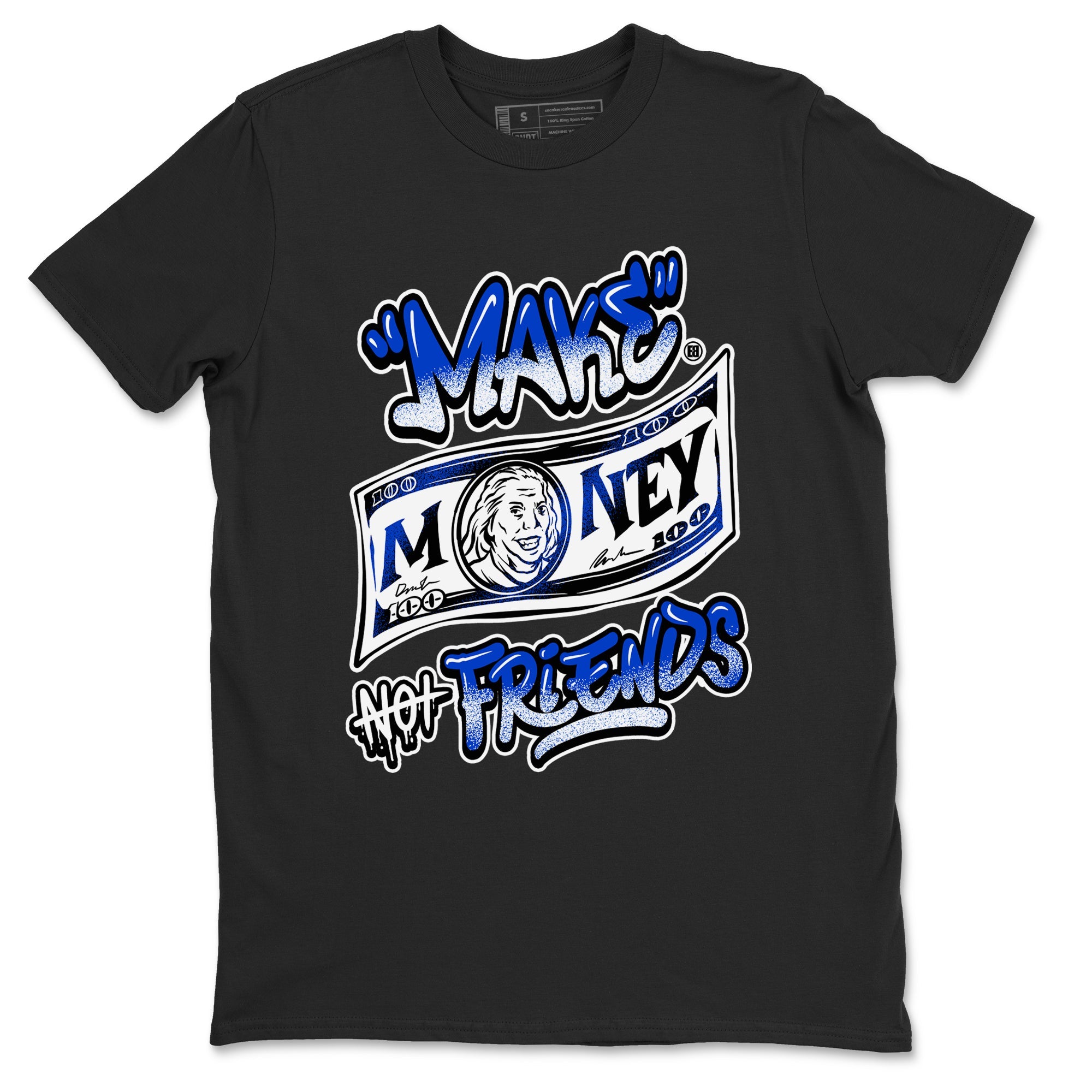 12s Blueberry shirts to match jordans Make Money Not Friends sneaker match tees Air Jordan 12 Blueberry Drip Gear Zone unisex cotton Black 2 crew neck shirts