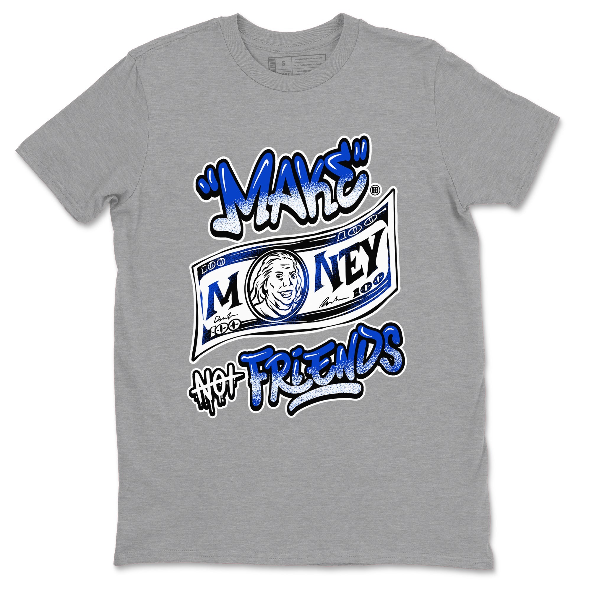 12s Blueberry shirts to match jordans Make Money Not Friends sneaker match tees Air Jordan 12 Blueberry Drip Gear Zone unisex cotton Heather Grey 2 crew neck shirts