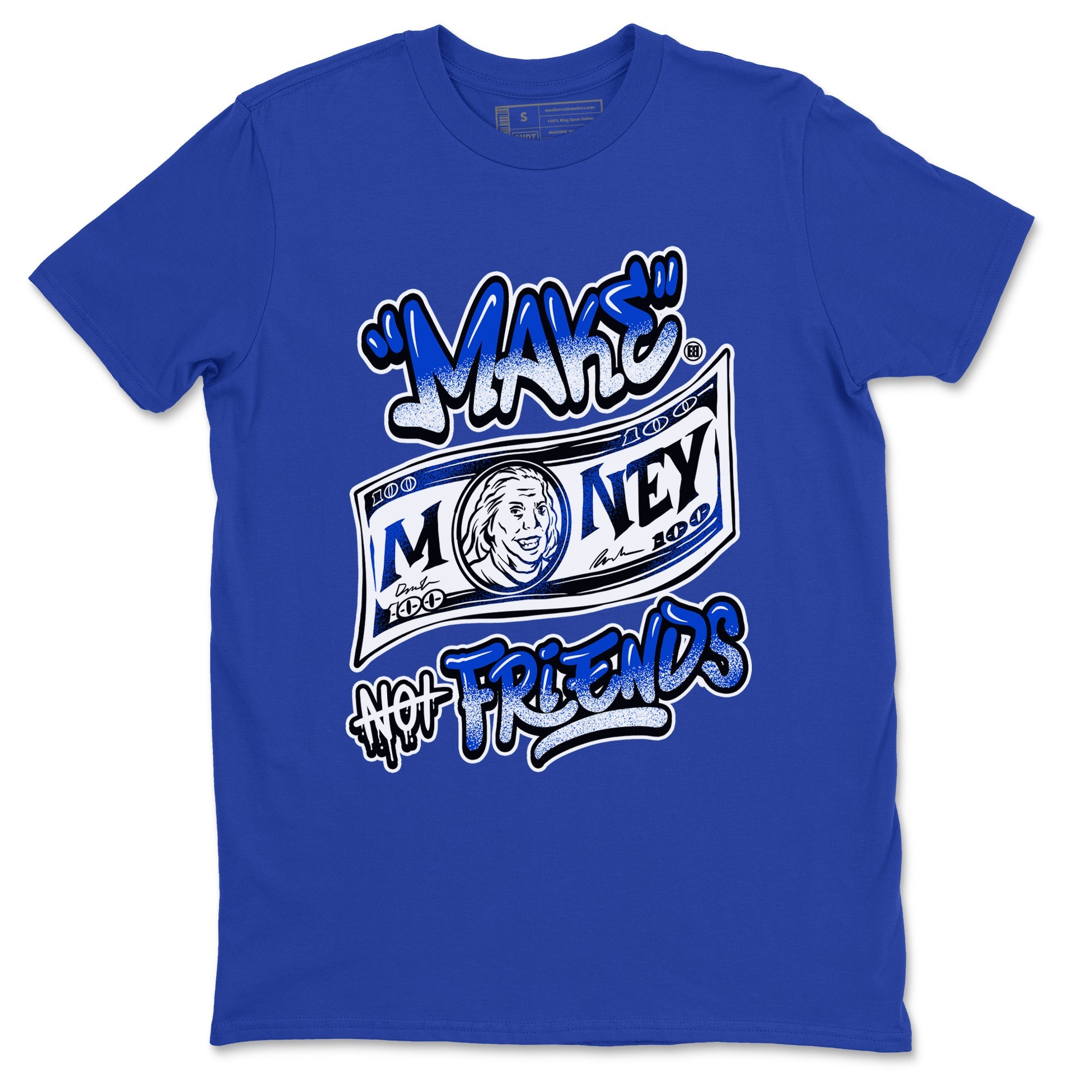 12s Blueberry shirts to match jordans Make Money Not Friends sneaker match tees Air Jordan 12 Blueberry Drip Gear Zone unisex cotton Royal Blue 2 crew neck shirts