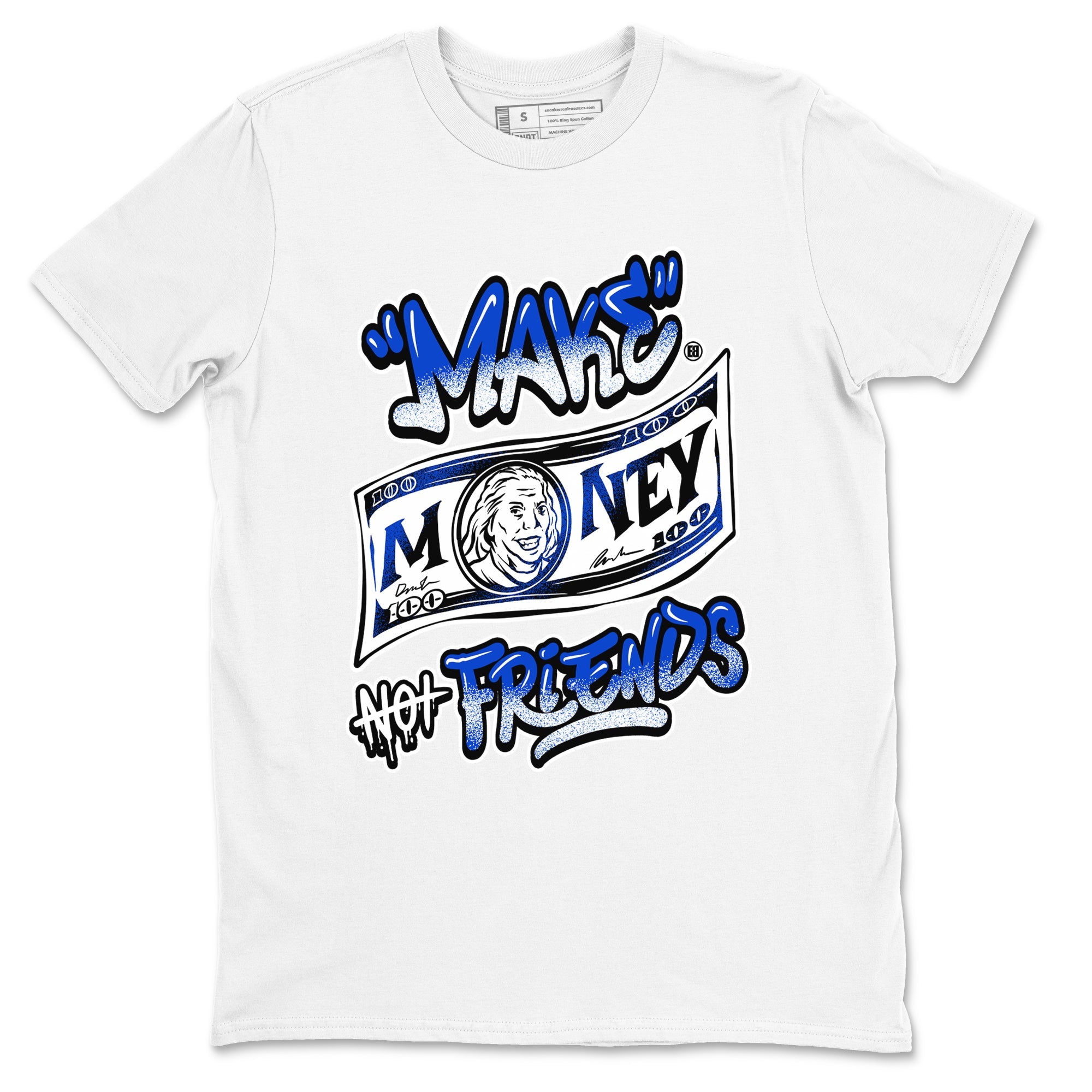 12s Blueberry shirts to match jordans Make Money Not Friends sneaker match tees Air Jordan 12 Blueberry Drip Gear Zone unisex cotton White 2 crew neck shirts