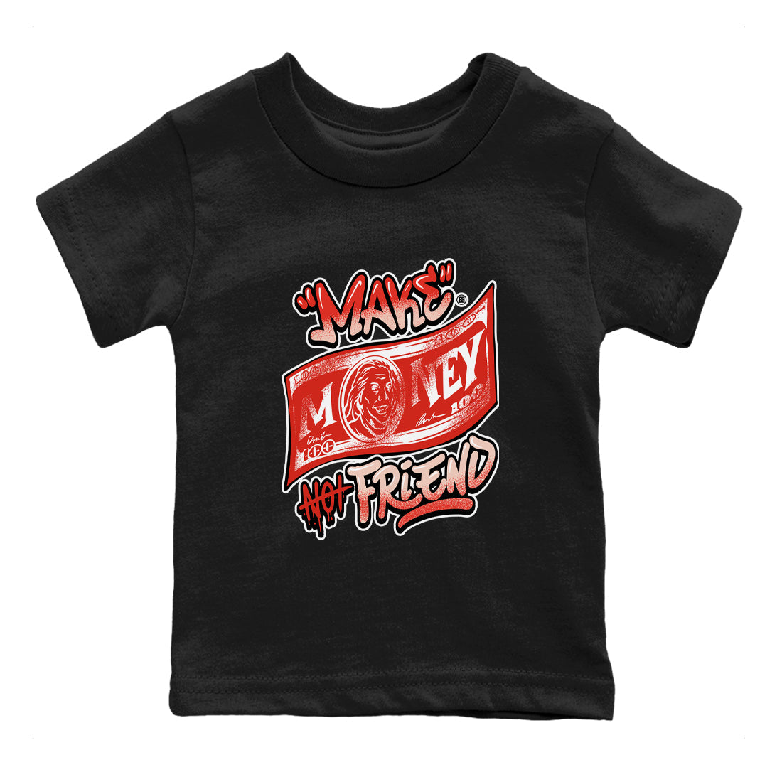 13s Dune Red shirts to match jordans Make Money Not Friends sneaker match tees Air Jordan 13 Dune Red Drip Gear Zone streetwear brand Baby and Youth Black 2 cotton tee