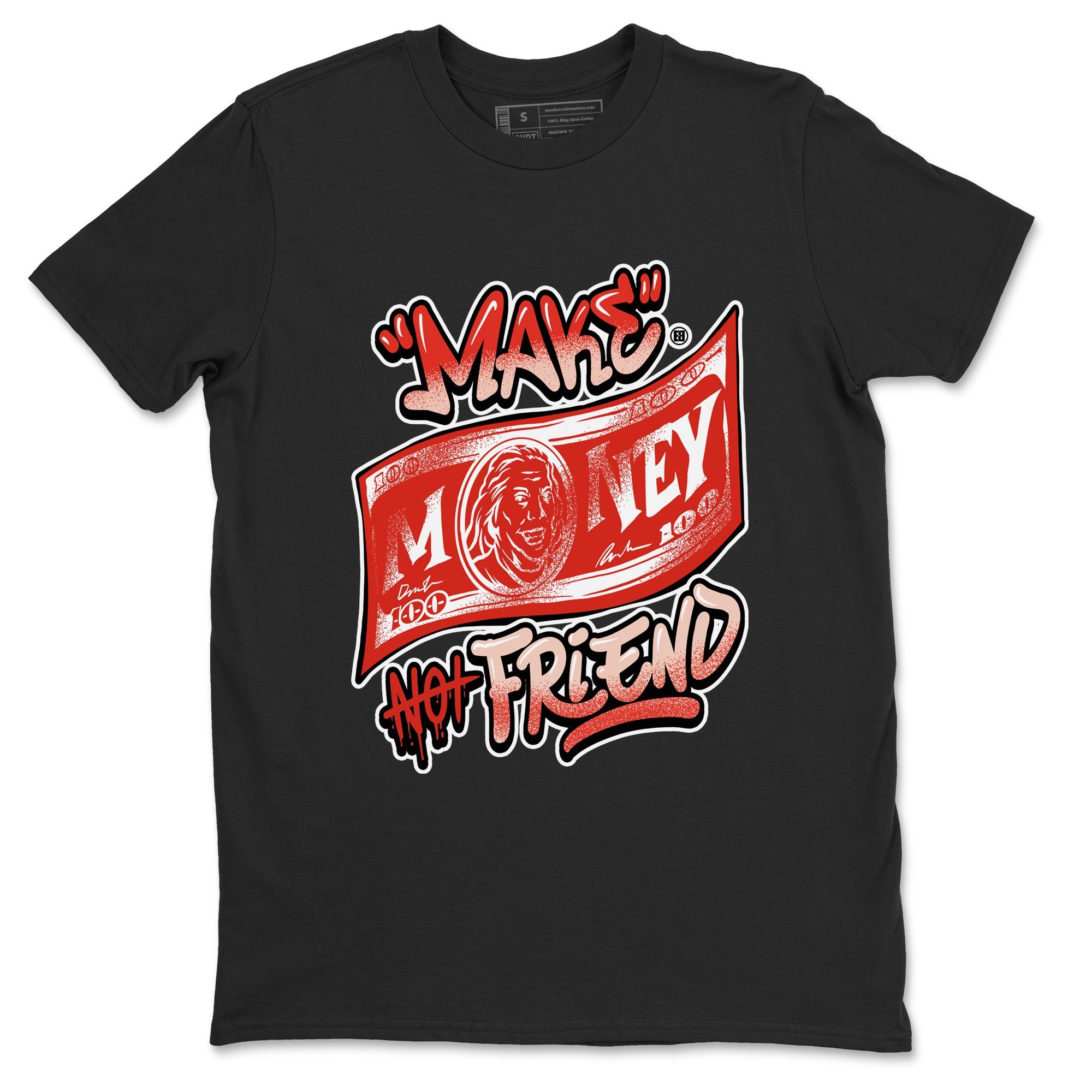 13s Dune Red shirts to match jordans Make Money Not Friends sneaker match tees Air Jordan 13 Dune Red Drip Gear Zone streetwear brand Black 2 unisex cotton tee