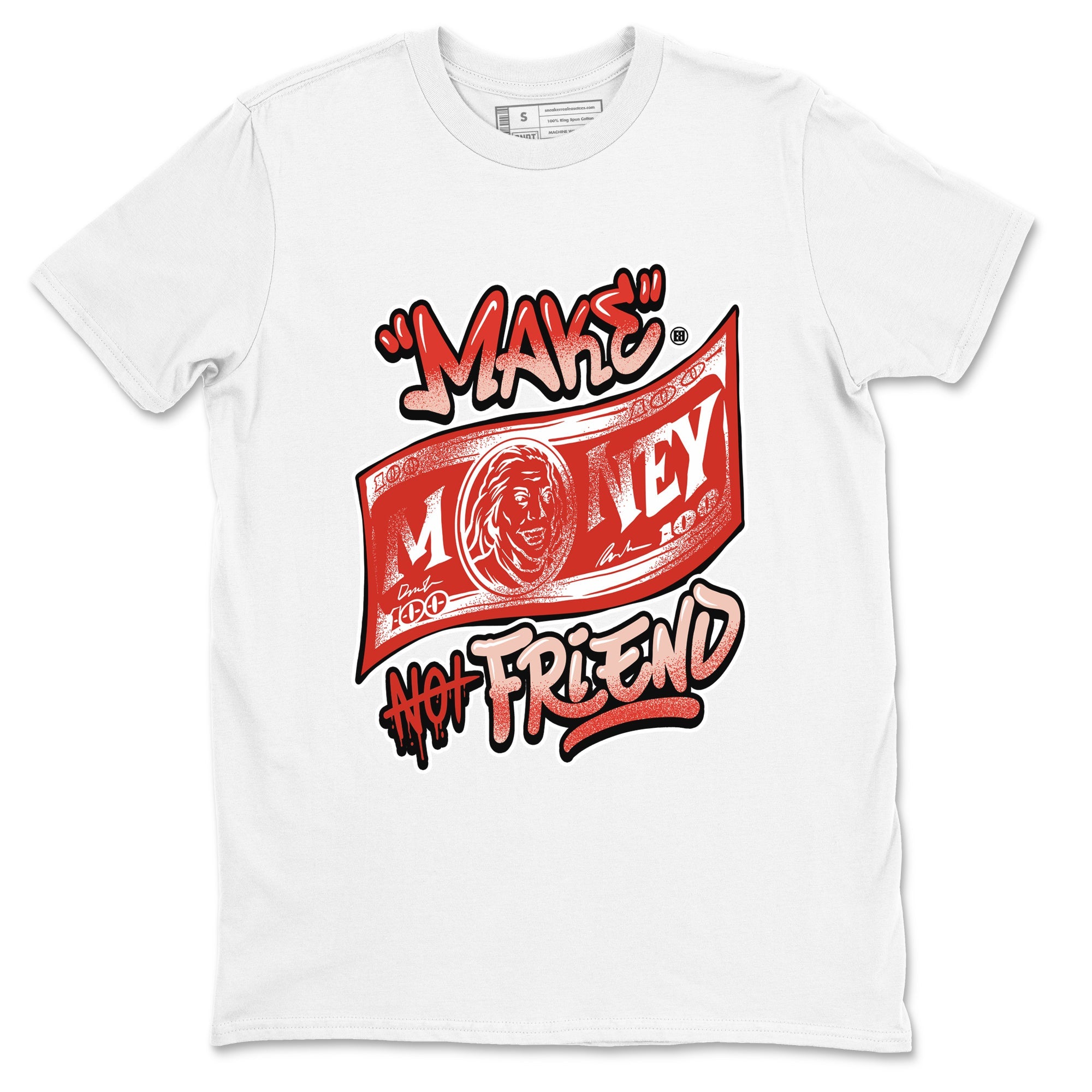 13s Dune Red shirts to match jordans Make Money Not Friends sneaker match tees Air Jordan 13 Dune Red Drip Gear Zone streetwear brand White 2 unisex cotton tee