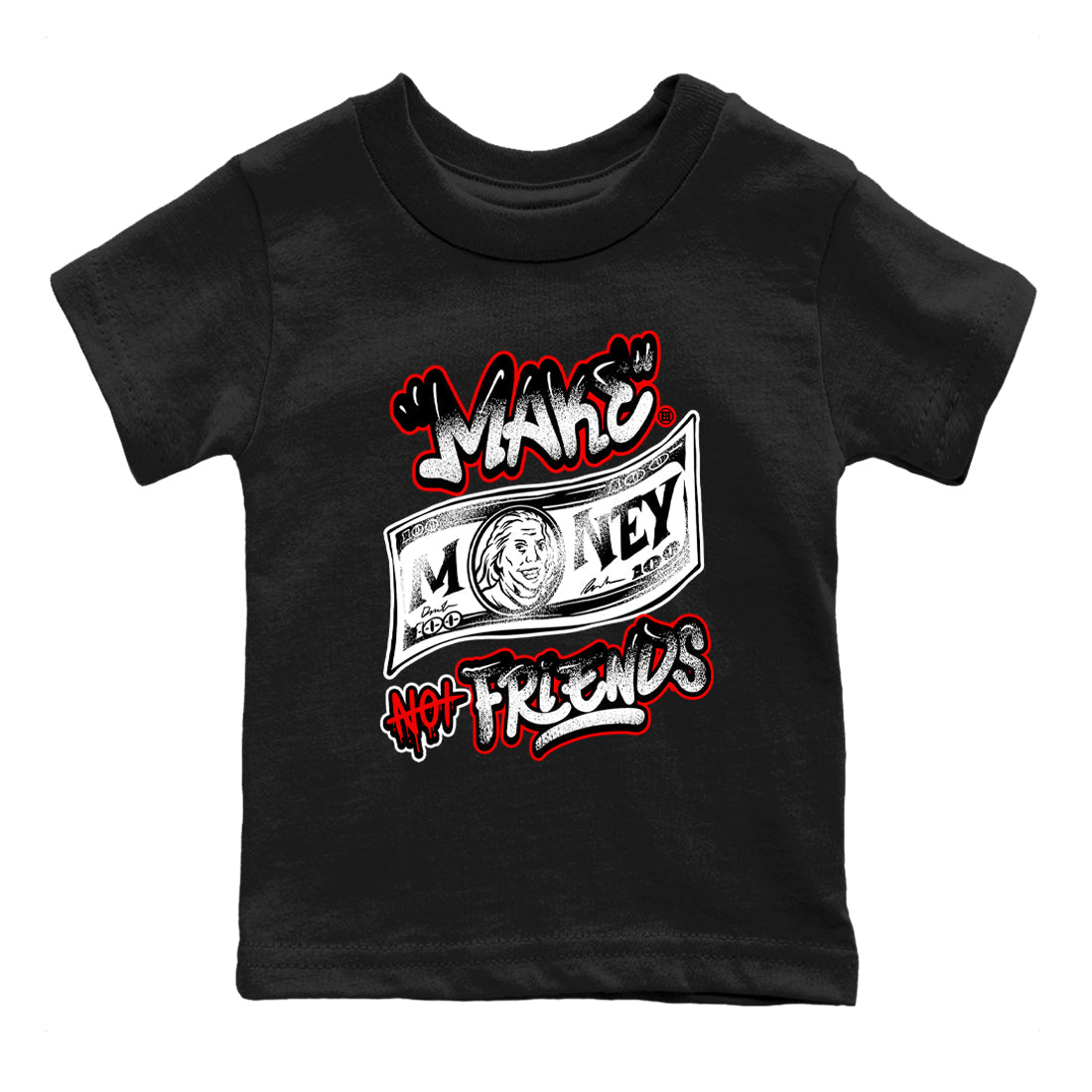 Air Jordan 14 Black Toe t shirts to match sneakers Make Money Not Friends sneaker match tees 14s Black Toe sneaker match tee Drip Gear Zone Youth Baby Black 2 tee