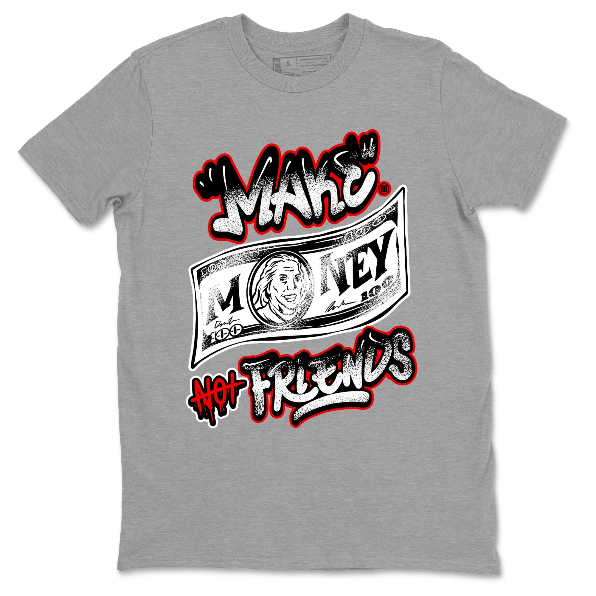 Air Jordan 14 Black Toe t shirts to match sneakers Make Money Not Friends sneaker match tees 14s Black Toe sneaker match tee Drip Gear Zone unisex cotton Heather Grey 2 shirts
