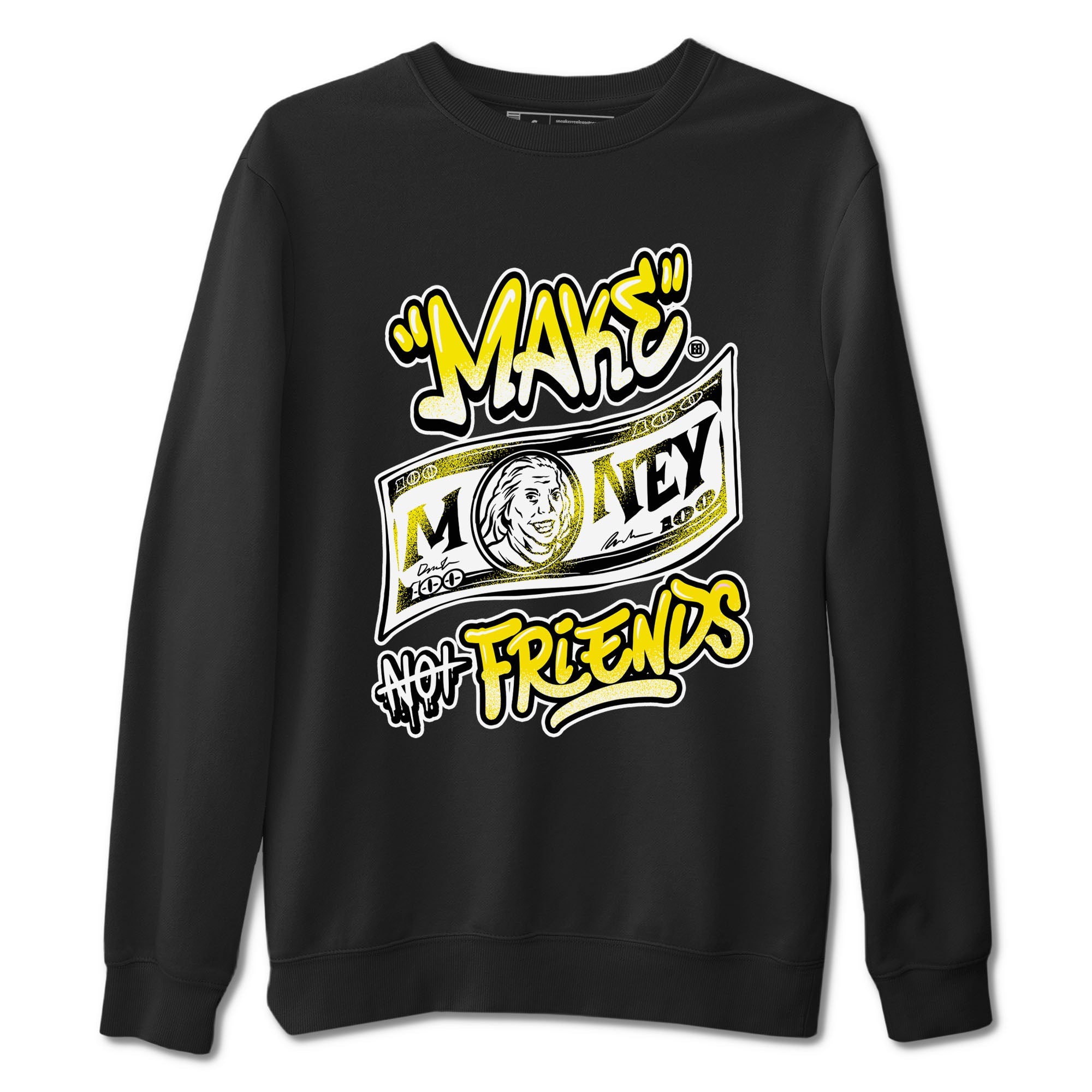 Air Jordan 4 Retro Vivid Sulfur shirt to match jordans Make Money Not Friends sneaker tees 4s Vivid Sulfur Drip Gear Zone unisex cotton Black 2 crew neck shirt