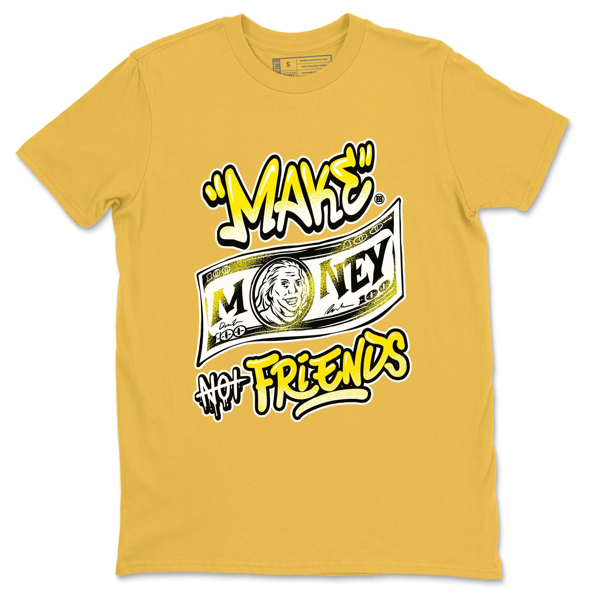 Air Jordan 4 Retro Vivid Sulfur shirt to match jordans Make Money Not Friends sneaker tees 4s Vivid Sulfur Drip Gear Zone unisex cotton Daisy 2 crew neck shirt