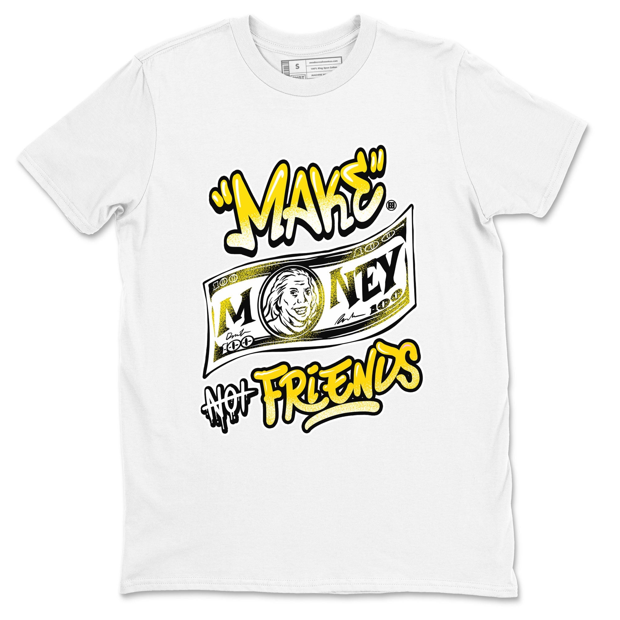 Air Jordan 4 Retro Vivid Sulfur shirt to match jordans Make Money Not Friends sneaker tees 4s Vivid Sulfur Drip Gear Zone unisex cotton White 2 crew neck shirt
