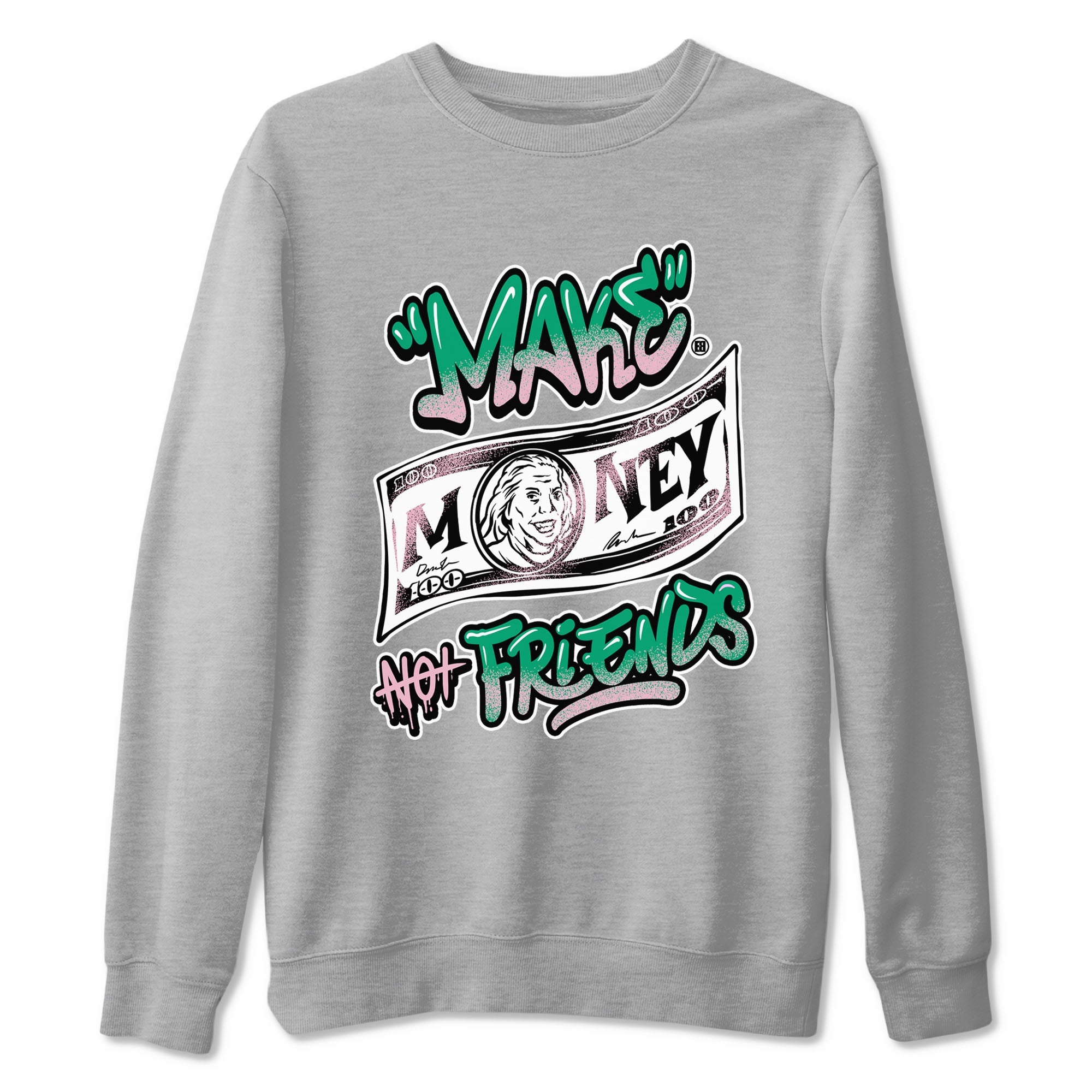 Dunk Low Medium Soft Pink Malachite shirt to match jordans Make Money Not Friends sneaker tees Dunks Medium Soft Pink Malachite Streetwear Brand Drip Gear Zone unisex cotton Heather Grey 2 crew neck shirt