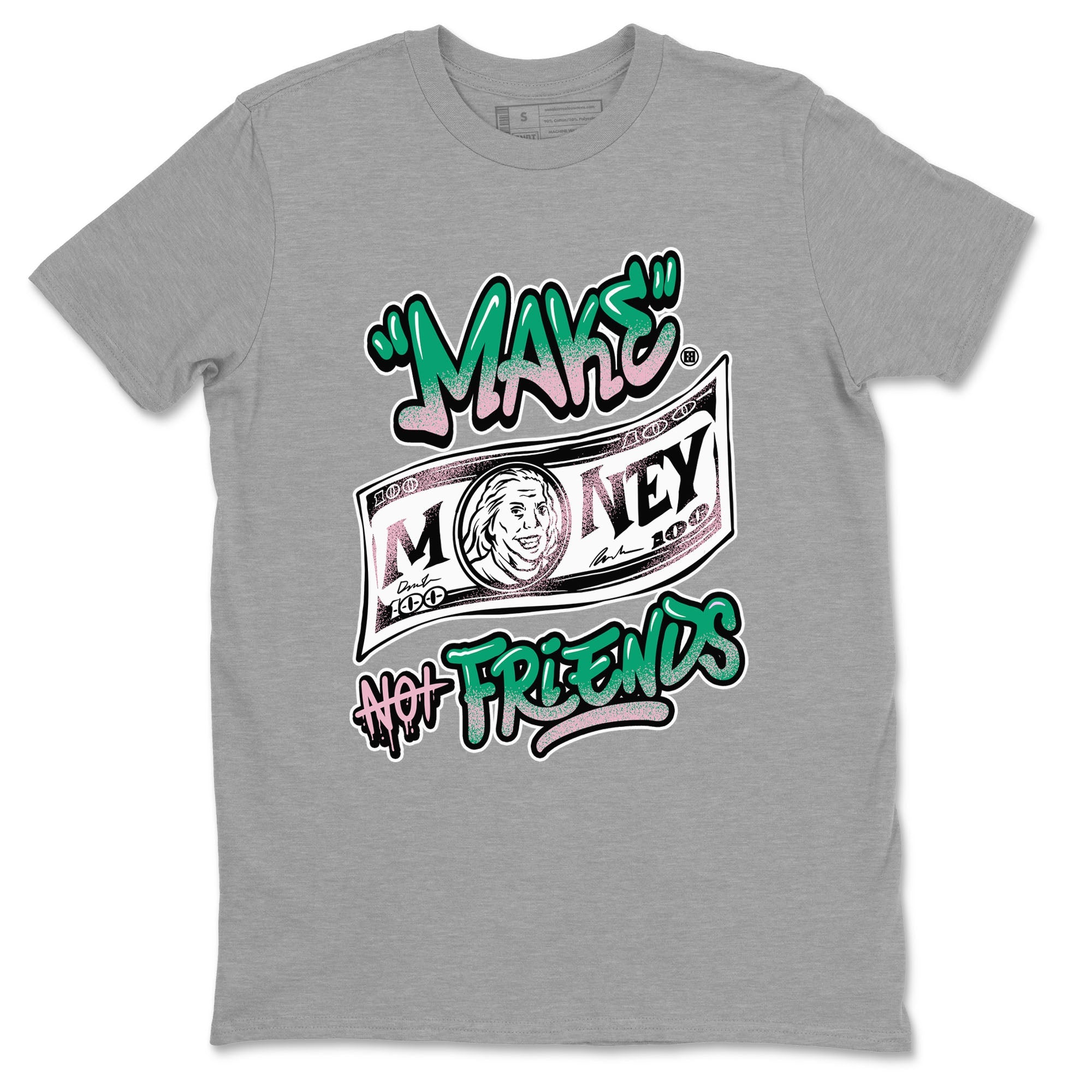 Dunk Low Medium Soft Pink Malachite shirt to match jordans Make Money Not Friends sneaker tees Dunks Medium Soft Pink Malachite Streetwear Brand Drip Gear Zone unisex cotton Heather Grey 2 crew neck shirt