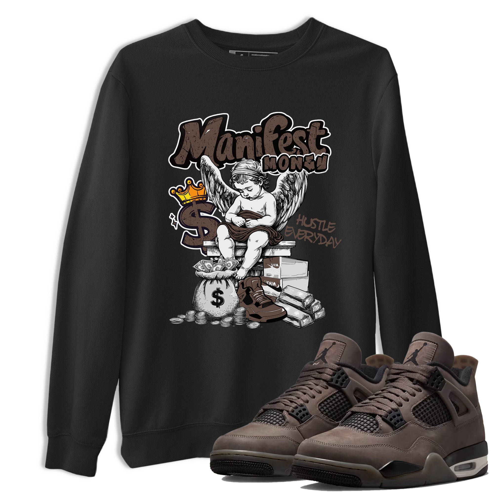 Sneaker match tees  Sneaker Tees To Match Air Jordan 4 Cave Stone Shoes  Manifest Money Tee Black 1