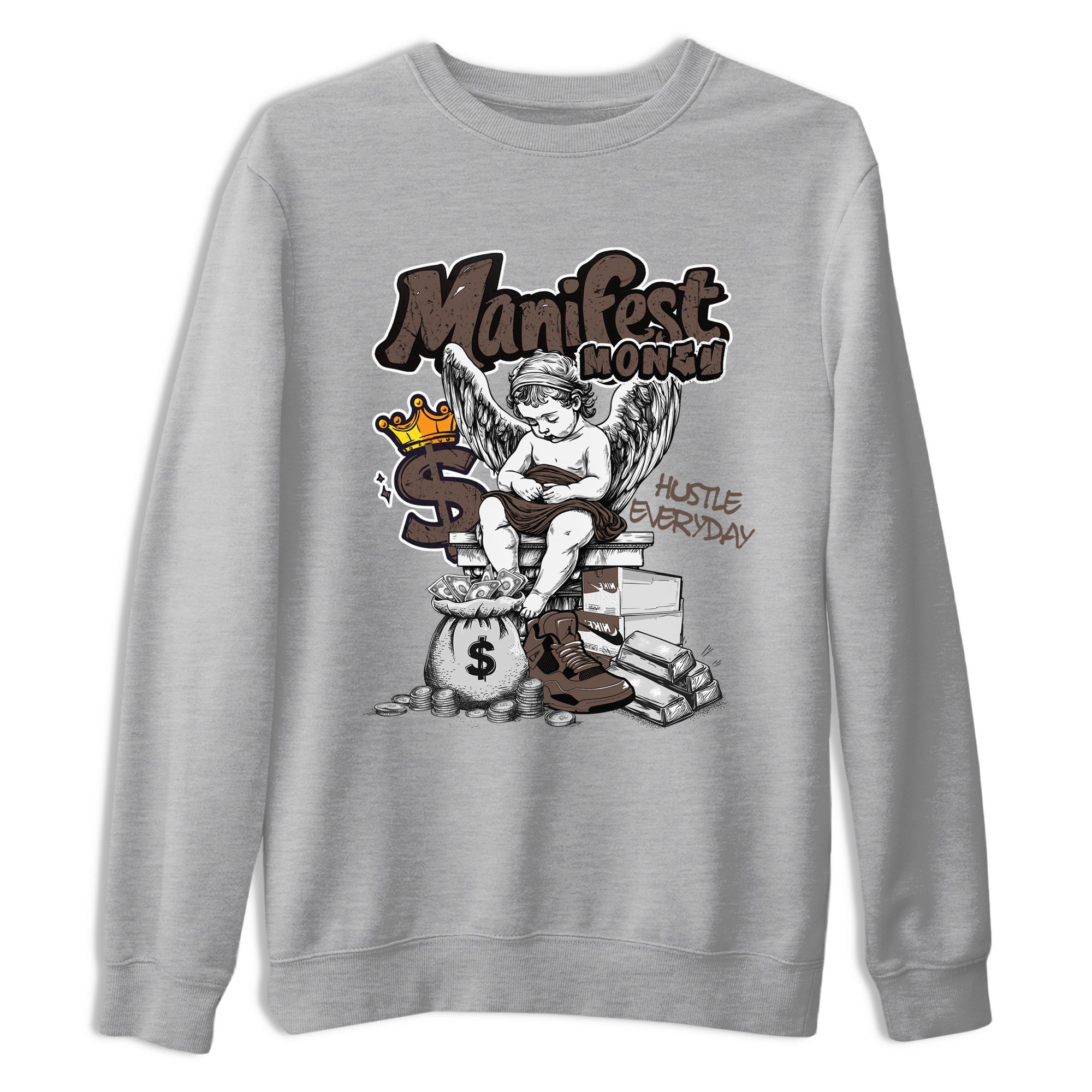 Sneaker match tees  Sneaker Tees To Match Air Jordan 4 Cave Stone Shoes  Manifest Money Tee Heather Grey 2