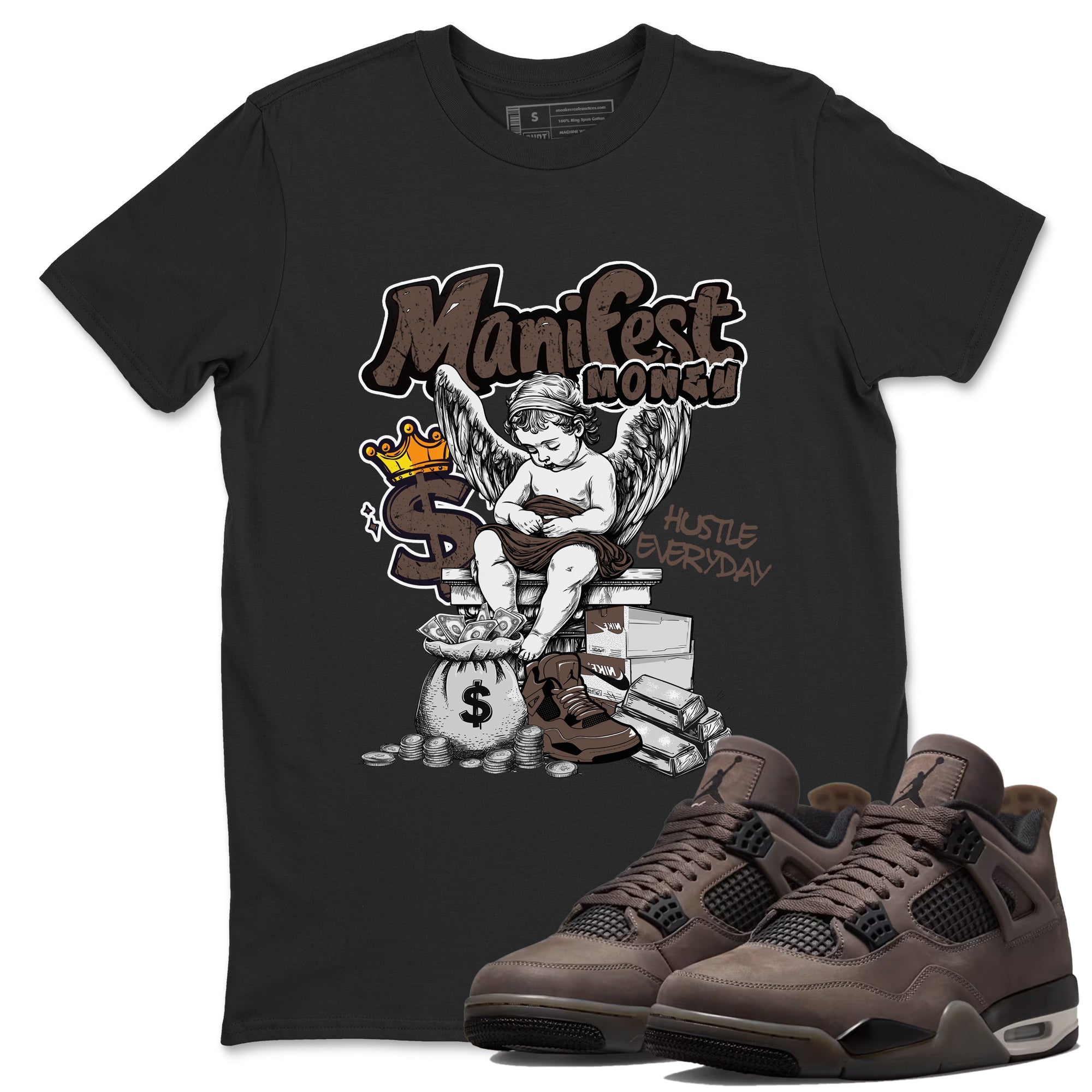 Sneaker match tees  Sneaker Tees To Match Air Jordan 4 Cave Stone Shoes  Manifest Money Tee Black 1