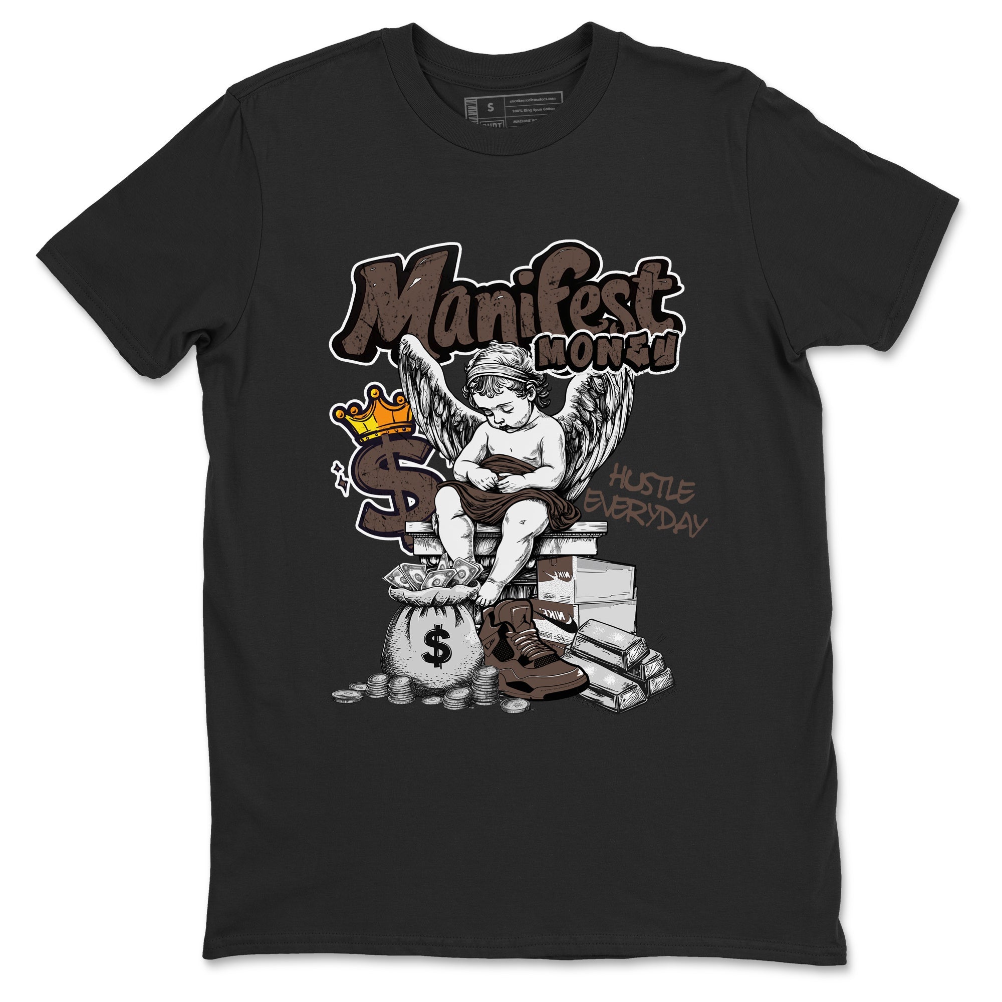 Sneaker match tees  Sneaker Tees To Match Air Jordan 4 Cave Stone Shoes  Manifest Money Tee Black 2