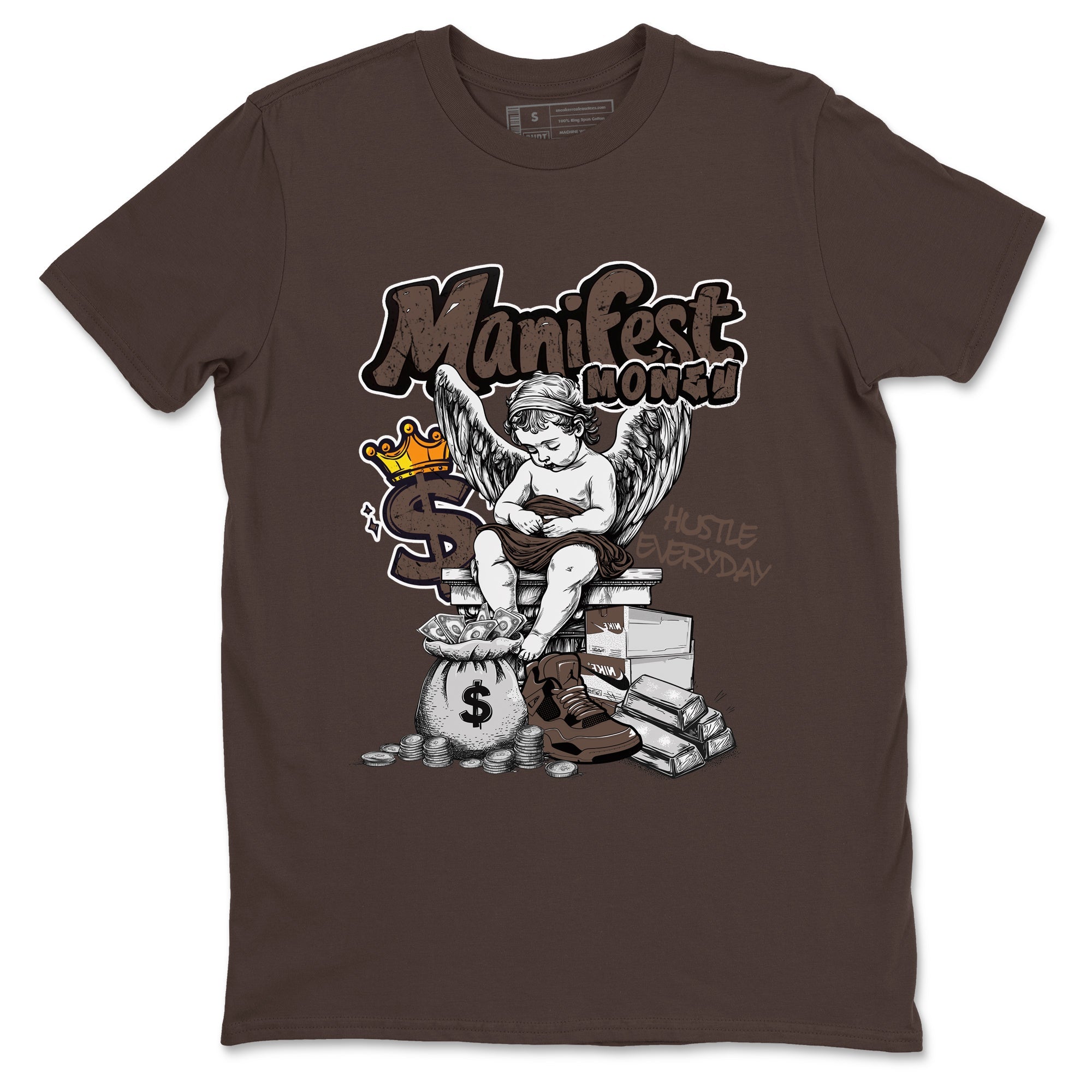 Sneaker match tees  Sneaker Tees To Match Air Jordan 4 Cave Stone Shoes  Manifest Money Tee Dark Chocolate 2