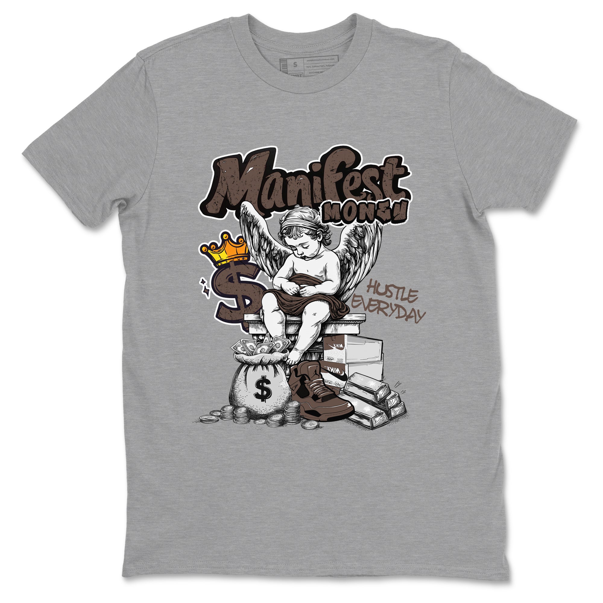 Sneaker match tees  Sneaker Tees To Match Air Jordan 4 Cave Stone Shoes  Manifest Money Tee Heather Grey 2