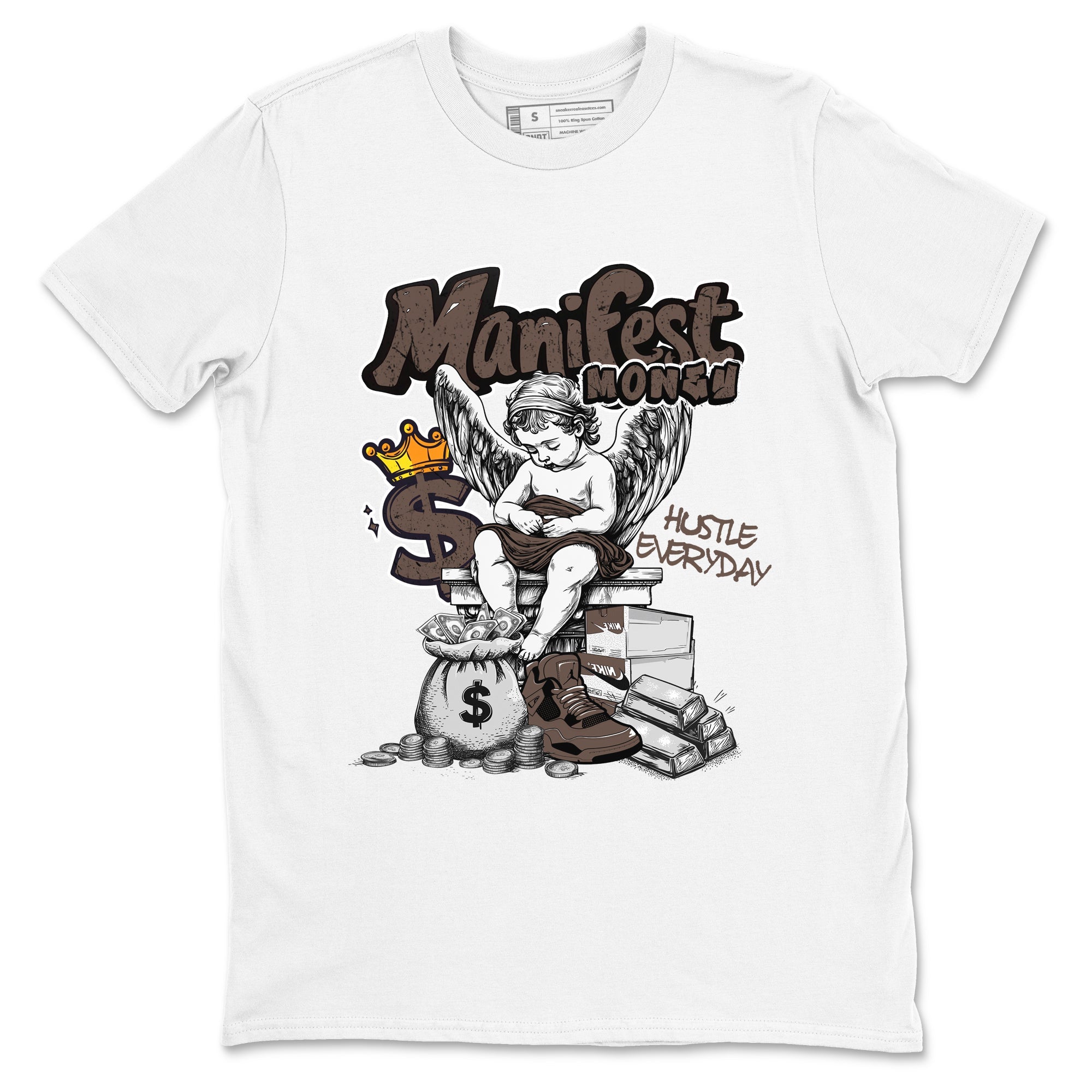 Sneaker match tees  Sneaker Tees To Match Air Jordan 4 Cave Stone Shoes  Manifest Money Tee White 2