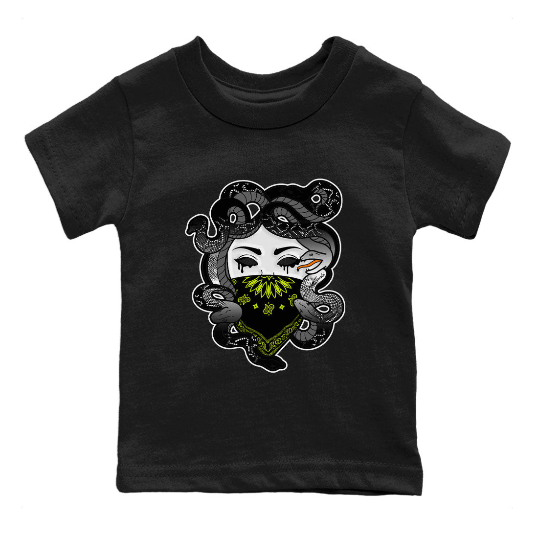 Dunk Halloween shirt to match jordans Medusa sneaker tees Dunk Mid Halloween Drip Gear Zone Sneaker Matching Clothing Brand Baby Toddler Black 2 T-Shirt