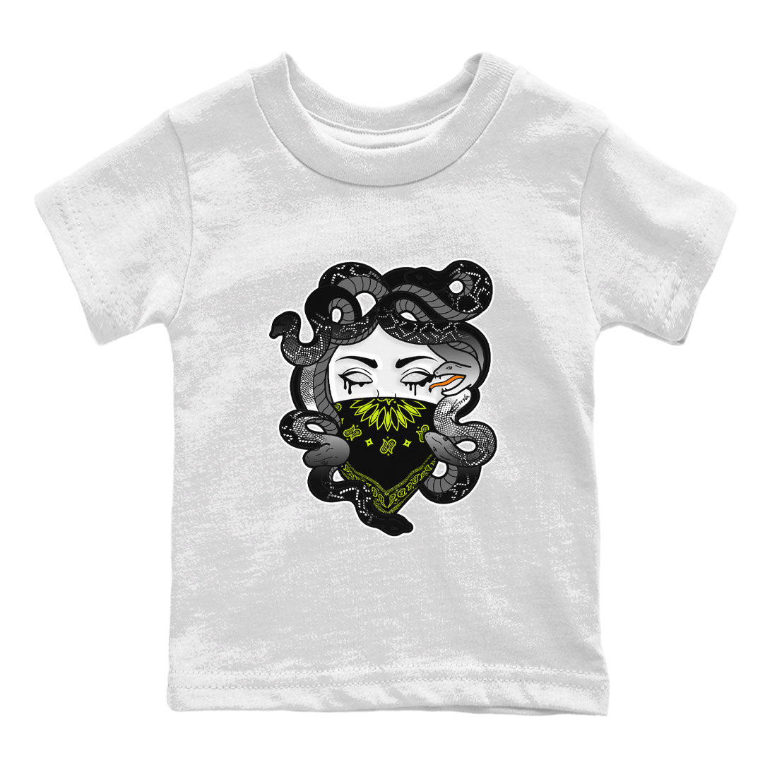 Dunk Halloween shirt to match jordans Medusa sneaker tees Dunk Mid Halloween Drip Gear Zone Sneaker Matching Clothing Brand Baby Toddler White 2 T-Shirt