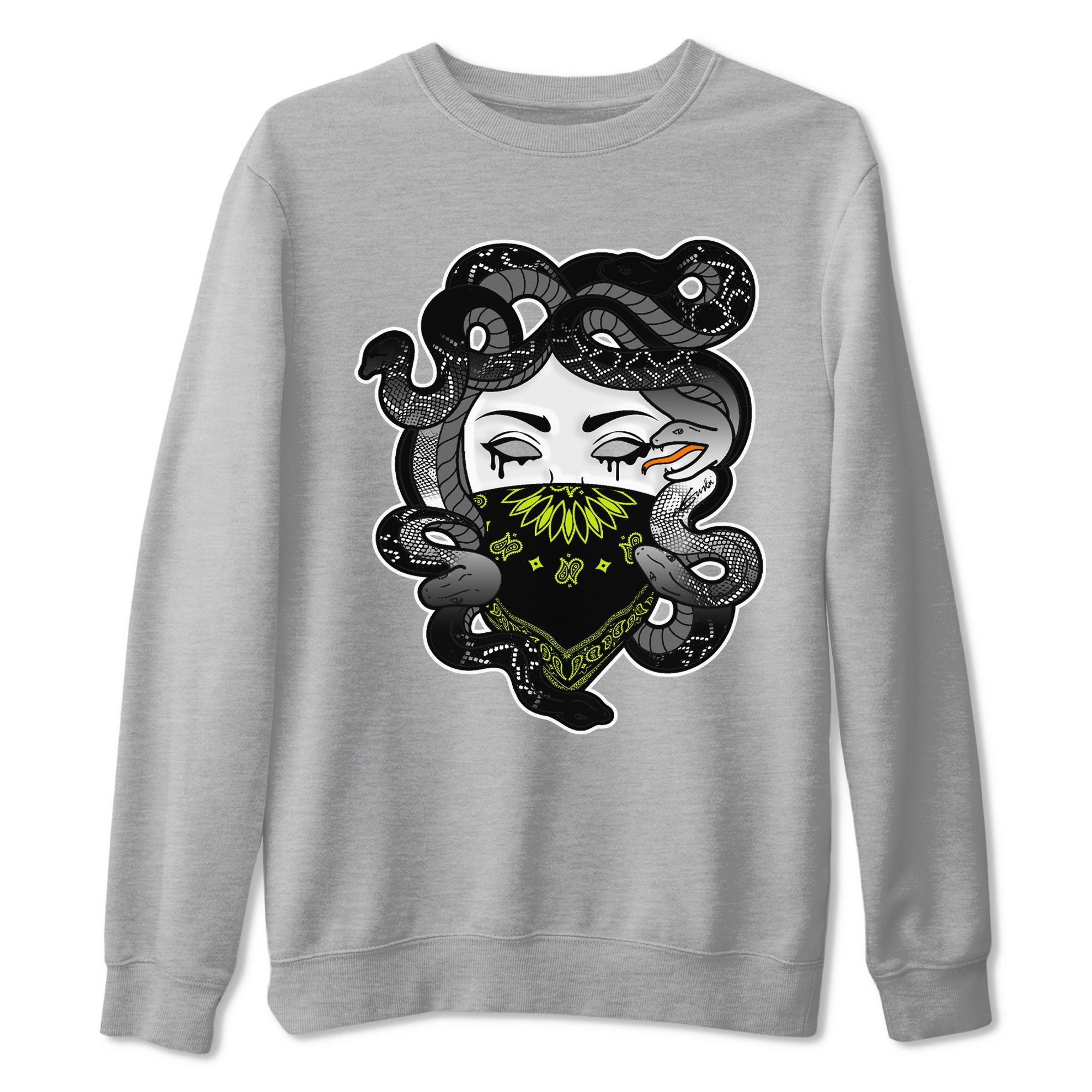 Dunk Halloween shirt to match jordans Medusa sneaker tees Dunk Mid Halloween Drip Gear Zone Sneaker Matching Clothing Brand Unisex Sneaker Tee Heather Grey 2 T-Shirt