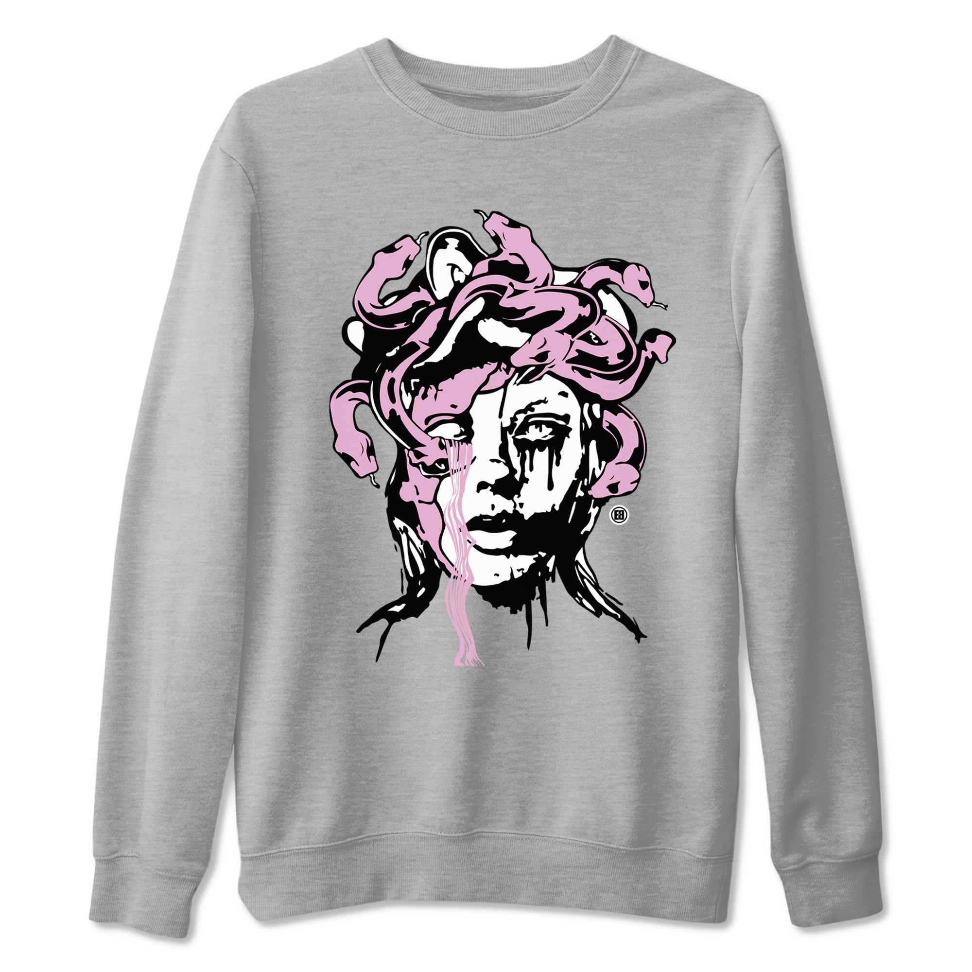 4s Retro Orchid shirts to match jordans Medusa Statue sneaker match tees Air Jordan 4 WMNS Orchid match shoes to clothes Drip Gear Zone unisex cotton Heather Grey 2 shirts