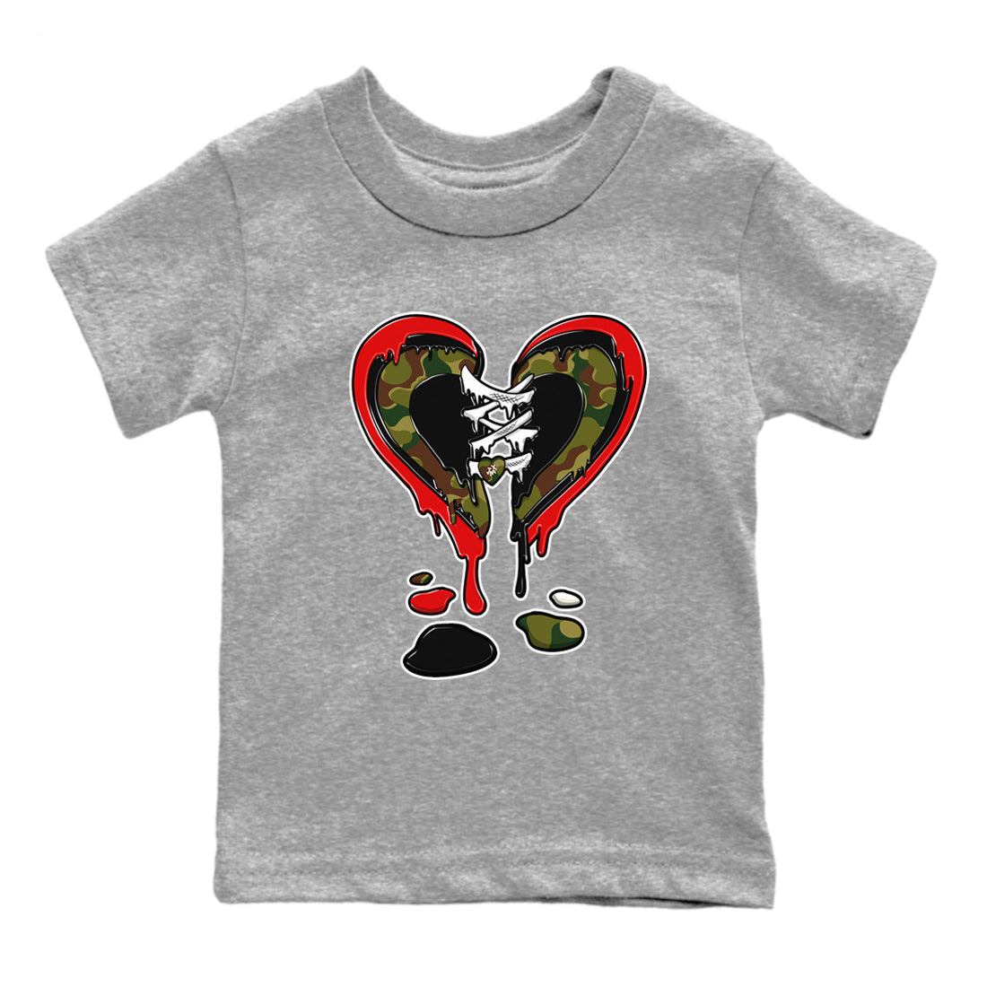 Air Max 90 Duck Camo shirts to match jordans Melting Heart sneaker match tees Air Max 90 Reverse Duck Camo match shoes to clothes Drip Gear Zone Youth Baby Heather Grey 2 tee