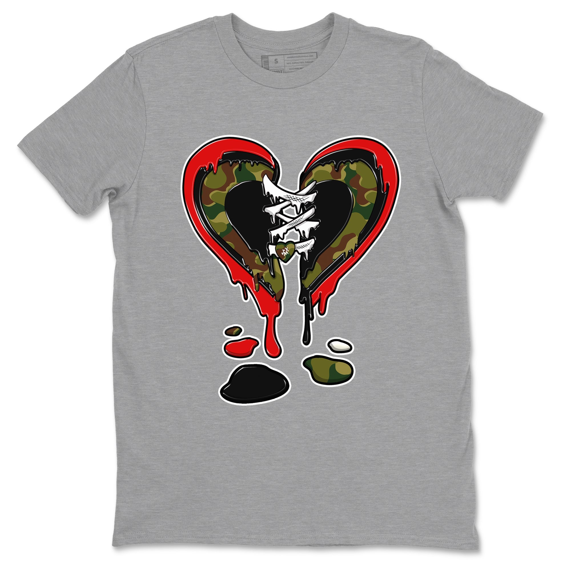 Air Max 90 Duck Camo shirts to match jordans Melting Heart sneaker match tees Air Max 90 Reverse Duck Camo match shoes to clothes Drip Gear Zone unisex cotton Heather Grey 2 shirts