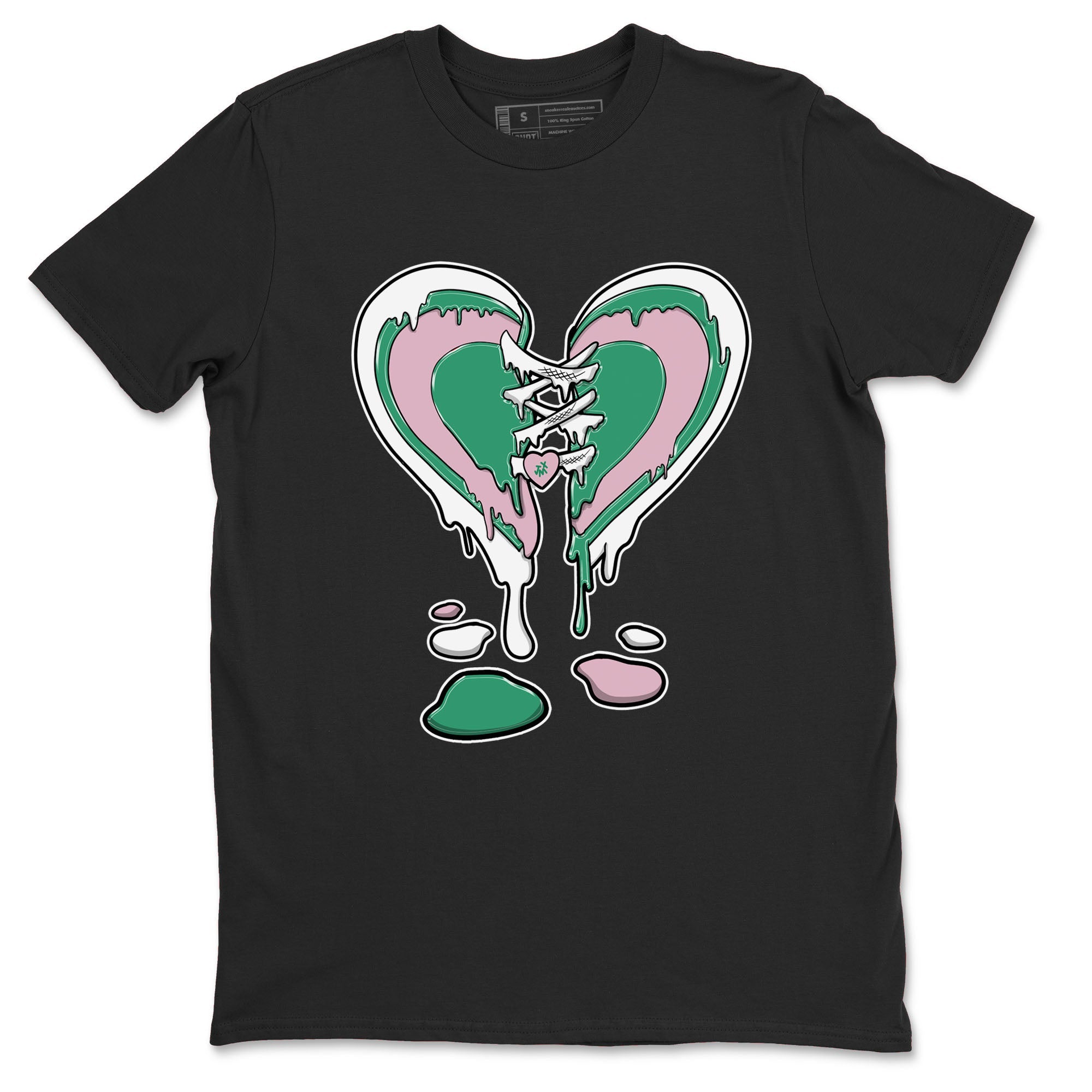 Dunk Low Medium Soft Pink Malachite shirt to match jordans Melting Heart sneaker tees Dunks Medium Soft Pink Malachite Streetwear Brand Drip Gear Zone unisex cotton Black 2 crew neck shirt