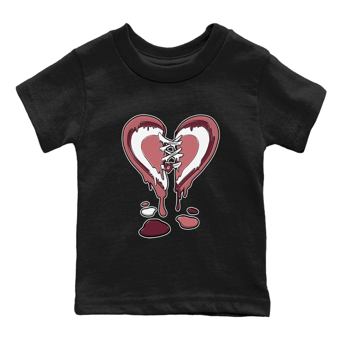 Dunk Low Valentine's Day shirt to match jordans Melting Heart sneaker tees Dunk Valentines Day 2024 Drip Gear Zone Casual Crew Neck T-Shirt Baby Toddler Black 2 T-Shirt