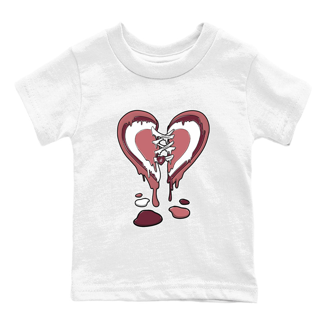 Dunk Low Valentine's Day shirt to match jordans Melting Heart sneaker tees Dunk Valentines Day 2024 Drip Gear Zone Casual Crew Neck T-Shirt Baby Toddler White 2 T-Shirt