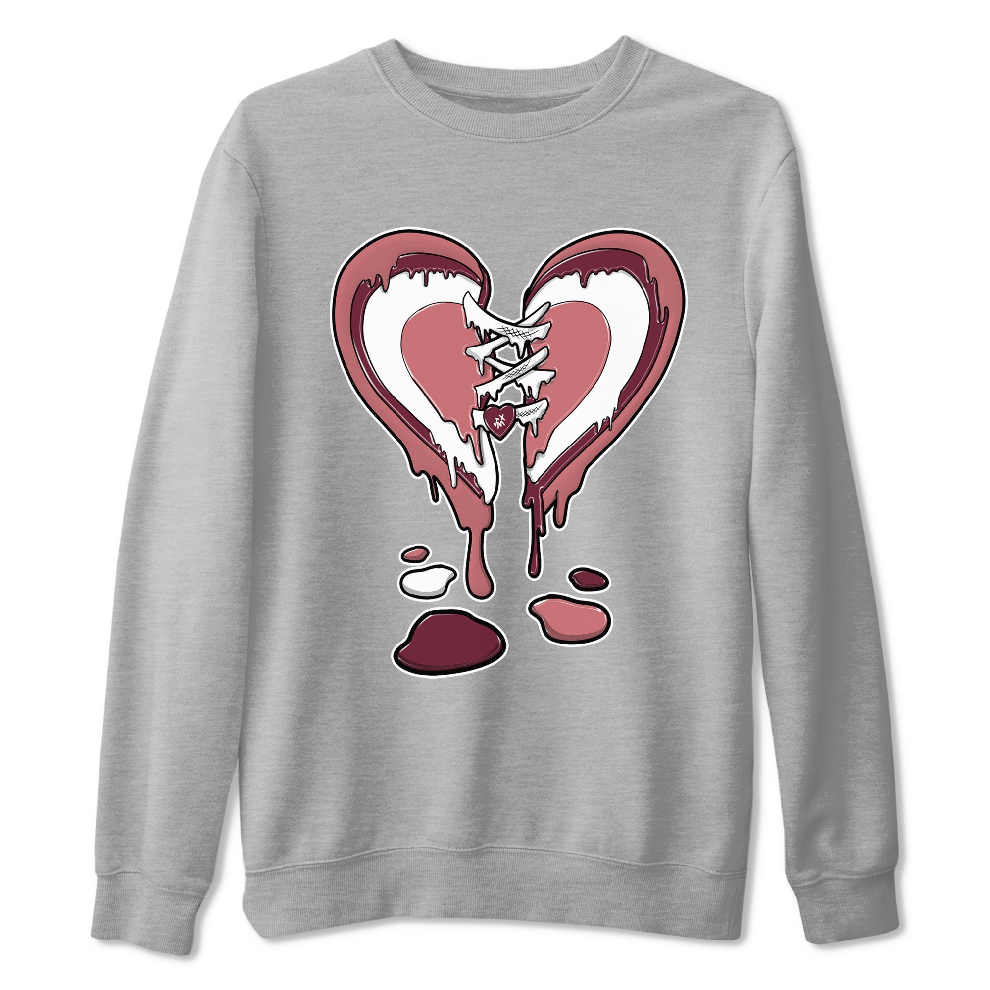 Dunk Low Valentine's Day shirt to match jordans Melting Heart sneaker tees Dunk Valentines Day 2024 Drip Gear Zone Casual Crew Neck T-Shirt Unisex Heather Grey 2 T-Shirt