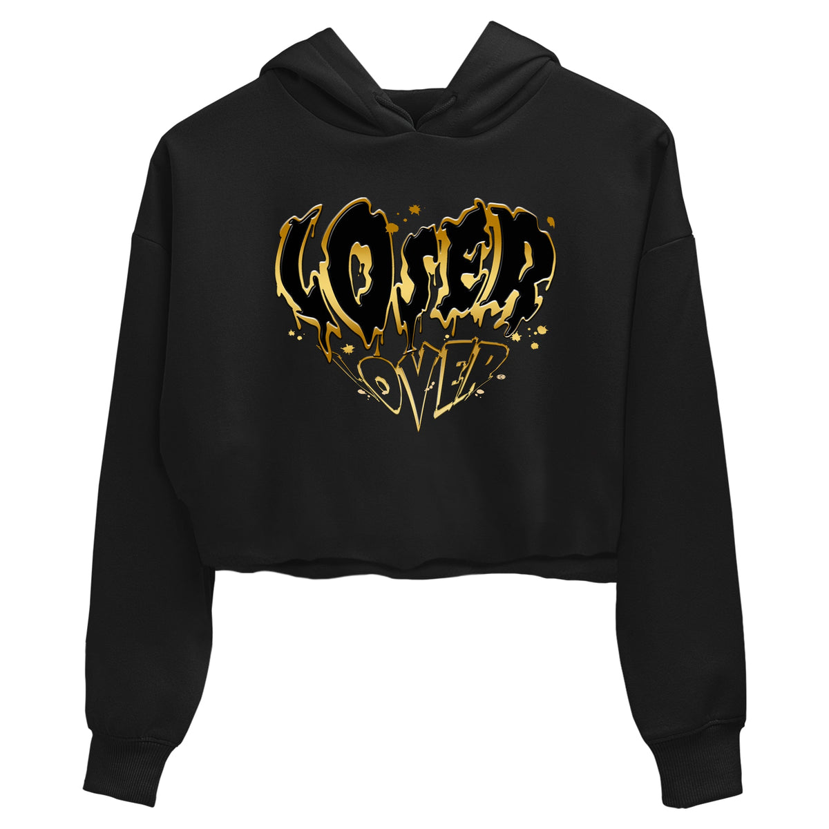 AJ1 Black And Gold shirts to match jordans Melting Loser Lover sneaker match tees Jordan 1 High OG Black And Gold Drip Gear Zone unisex cotton Black 2 Crop Shirts