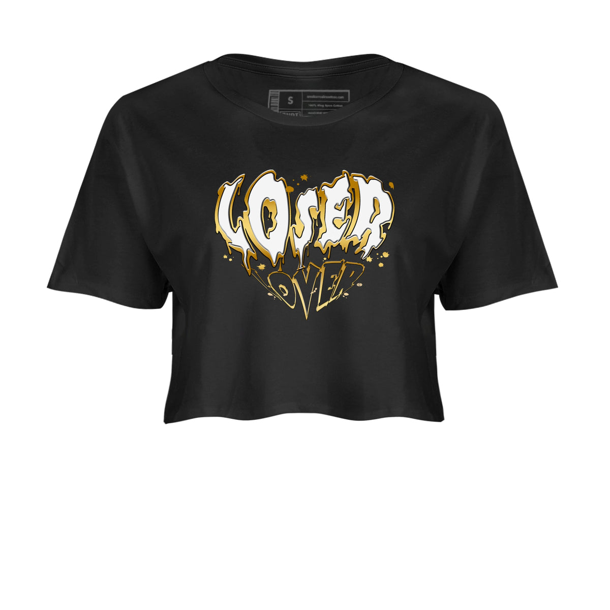 AJ1 Black And Gold shirts to match jordans Melting Loser Lover sneaker match tees Jordan 1 High OG Black And Gold Drip Gear Zone unisex cotton Black 2 Crop Shirts