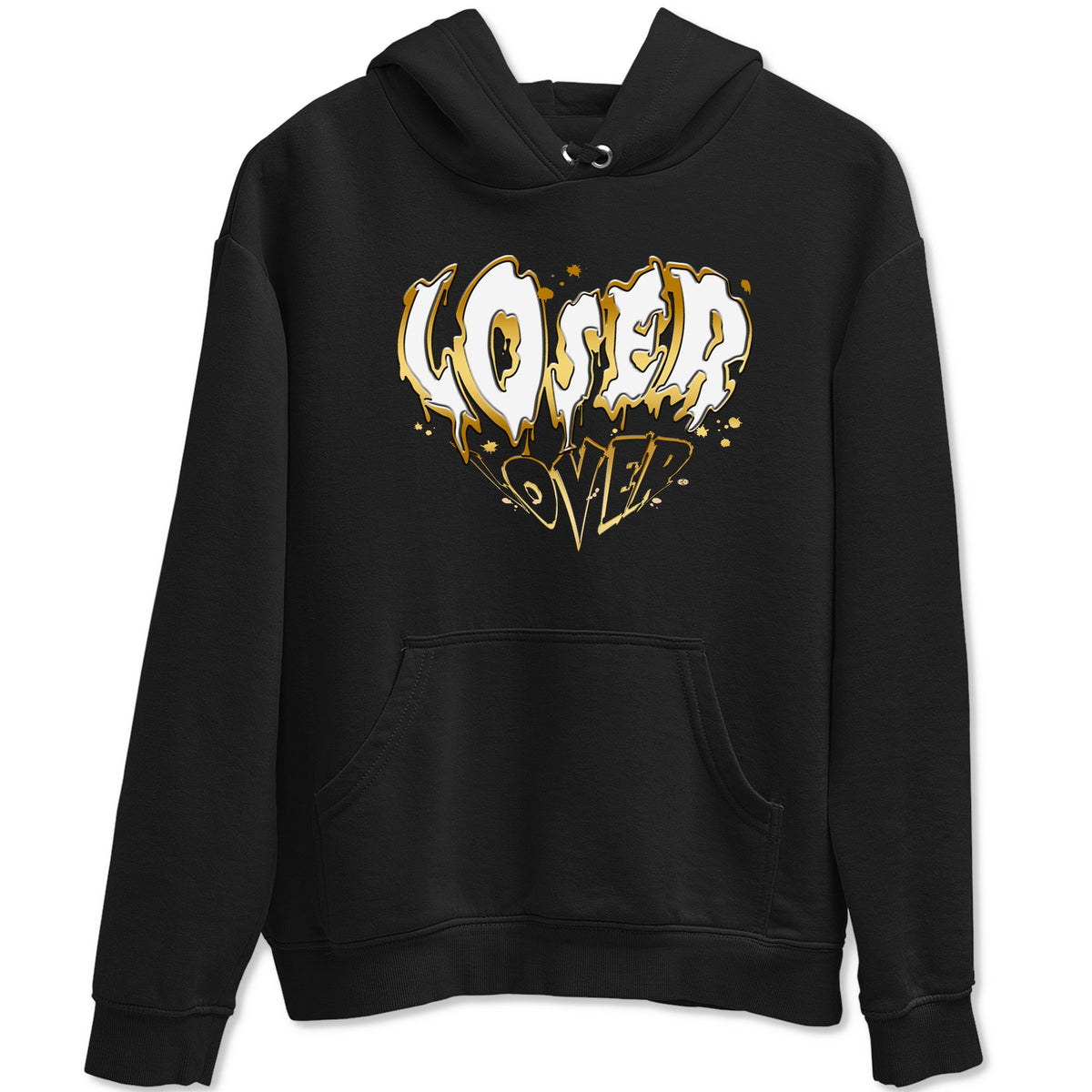 AJ1 Black And Gold shirts to match jordans Melting Loser Lover sneaker match tees Jordan 1 High OG Black And Gold Drip Gear Zone unisex cotton Black 2 crew neck shirts