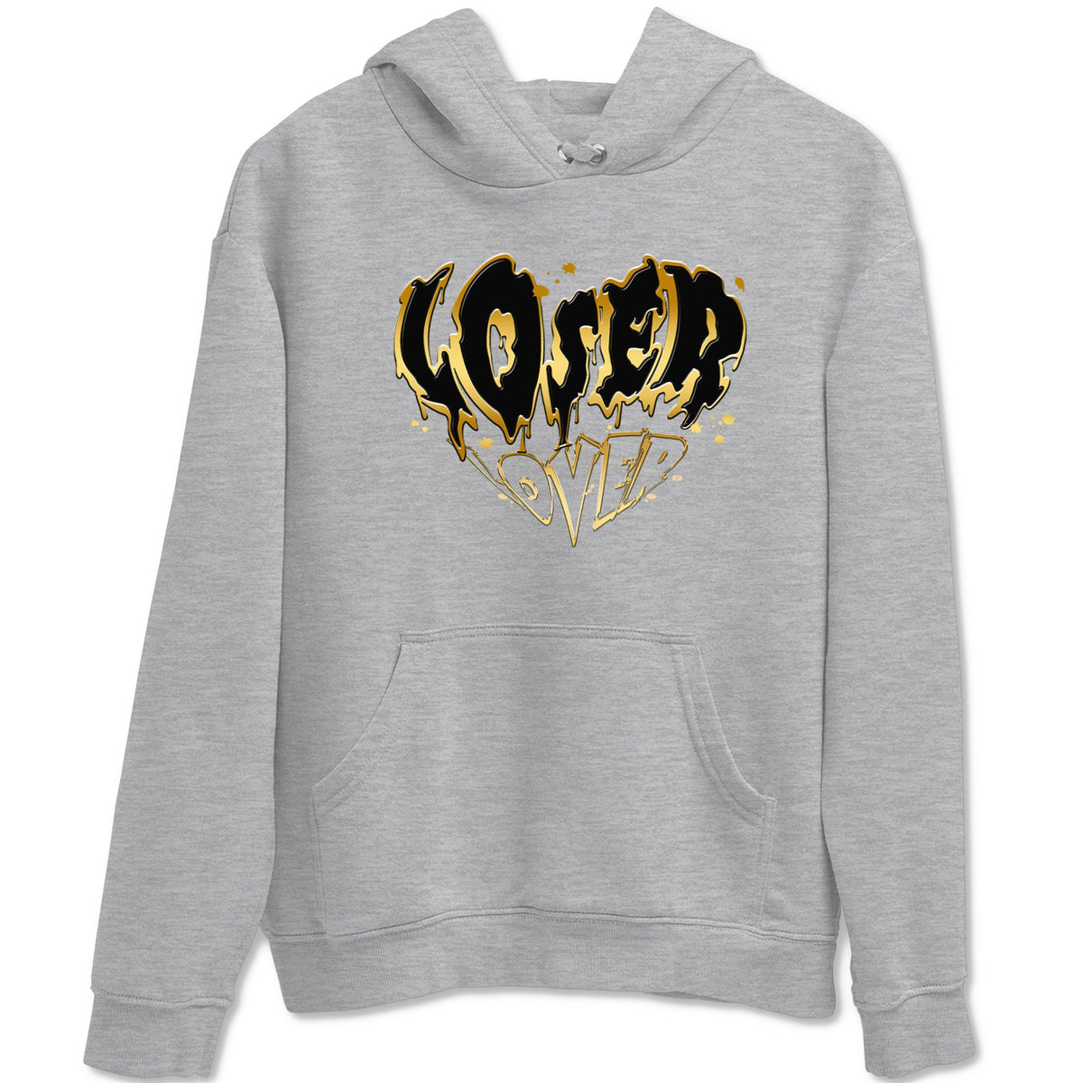 AJ1 Black And Gold shirts to match jordans Melting Loser Lover sneaker match tees Jordan 1 High OG Black And Gold Drip Gear Zone unisex cotton Heather Grey 2 crew neck shirts